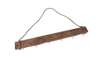 NaDeco Bastelnaturmaterial Deko Holz Stange / Brett zum Hängen, in 60 cm mit 5 Haken und Kordel