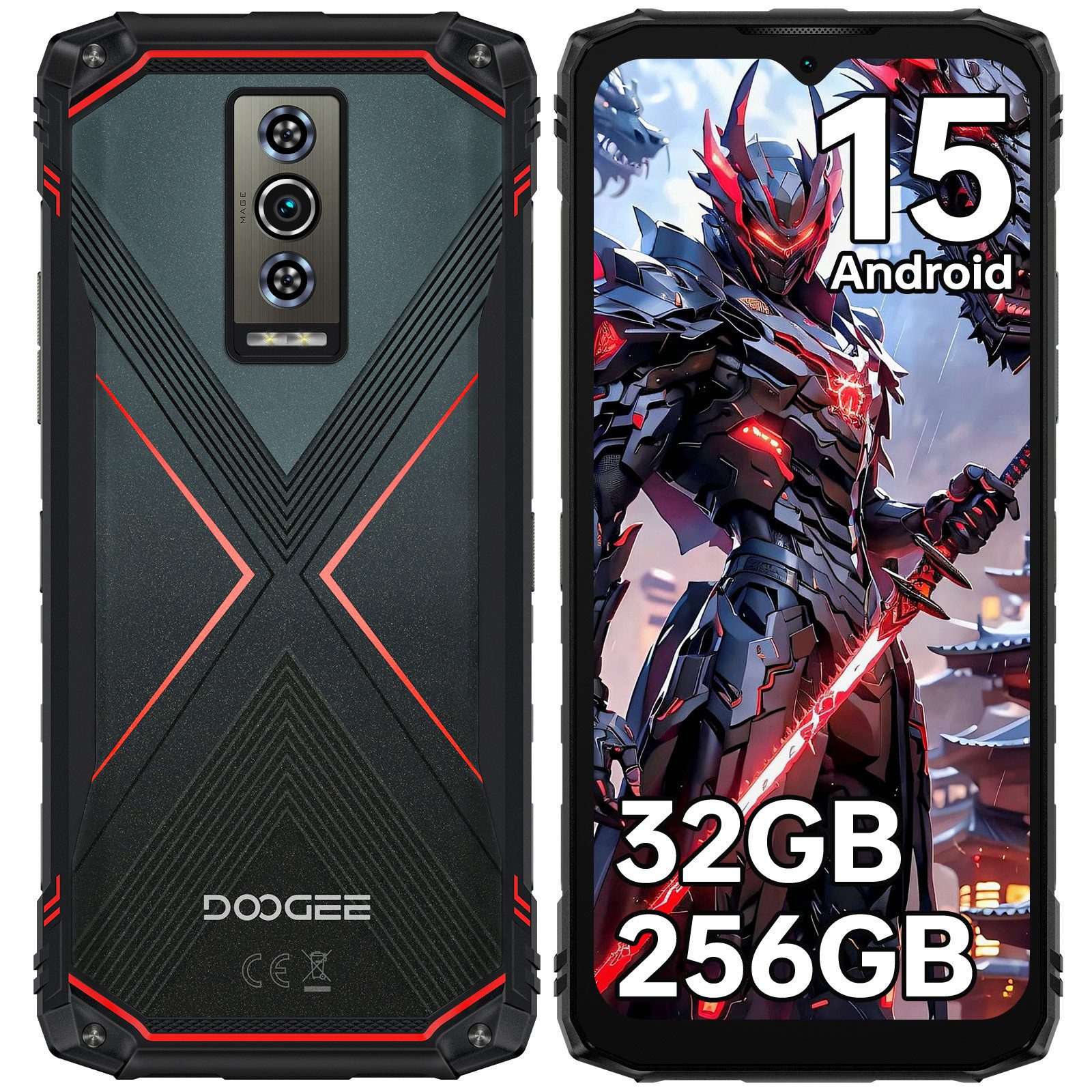 DOOGEE Blade 10 Pro Energy Android 15 Smartphone (16,67 cm/6.56 Zoll, 256 GB Speicherplatz, 50 MP Kamera, IP68 Wasserdicht Baustellenhandy, 6150mAh, Dual SIM 4G, NFC, OTG, GPS)