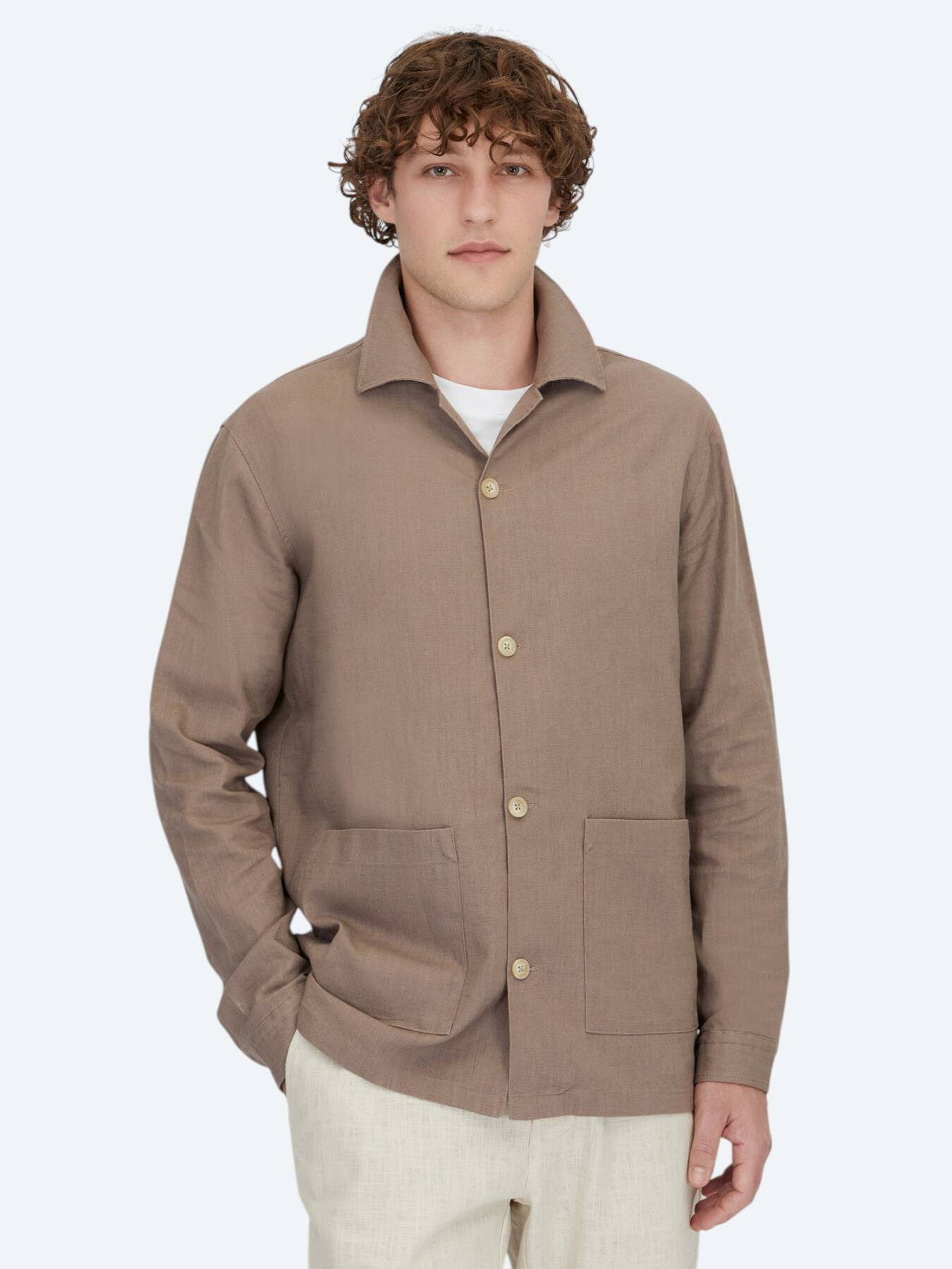 KİP Hemdbluse Regular Fit Gewebte Baumwollmischung Overshirt