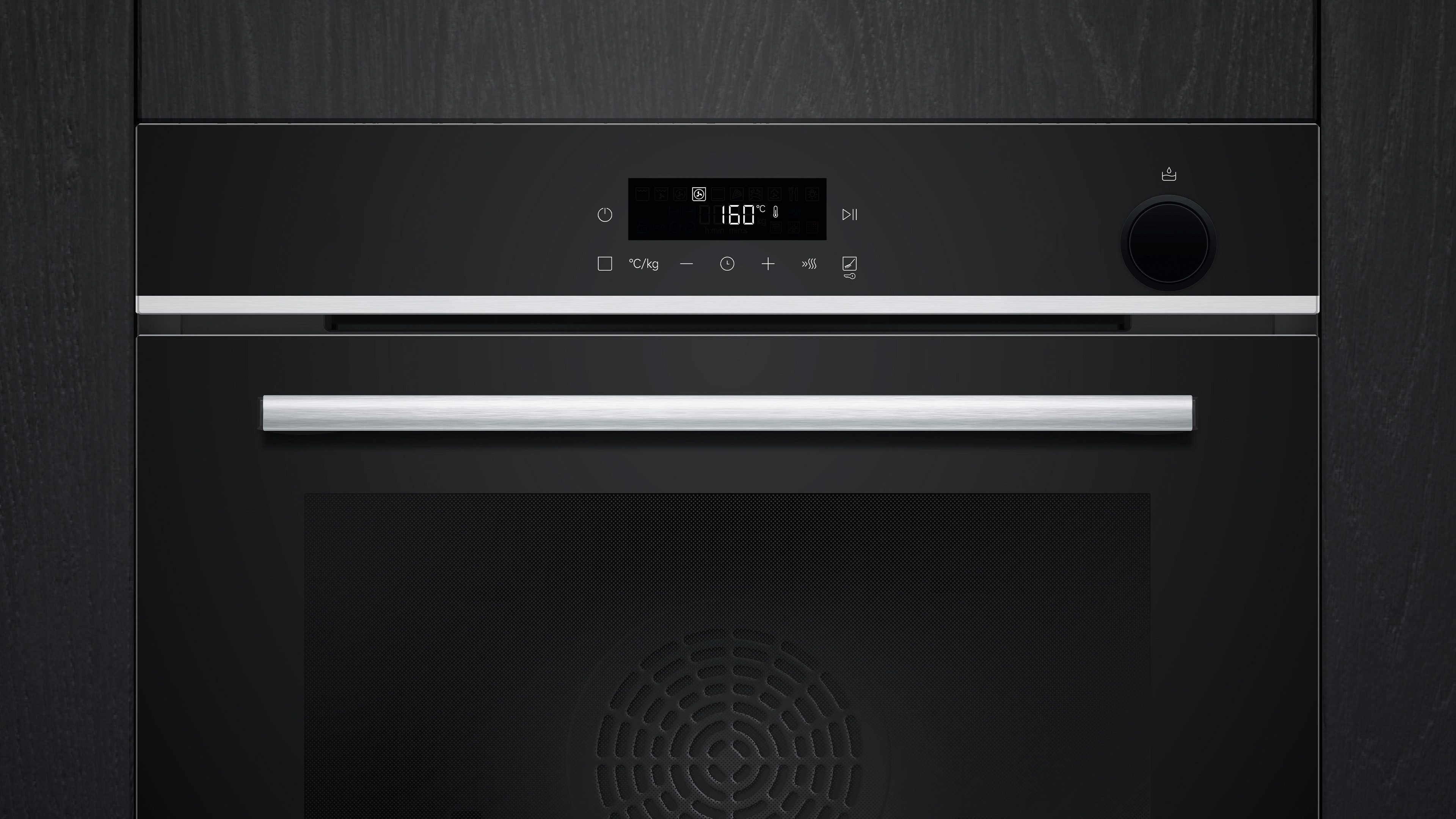 SIEMENS Backofen iQ300 HR532GBS3, mit Teleskopauszug nachrüstbar, Gleichmäßige Heißluft auf 3 Ebenen & gesund snacken mit airFry