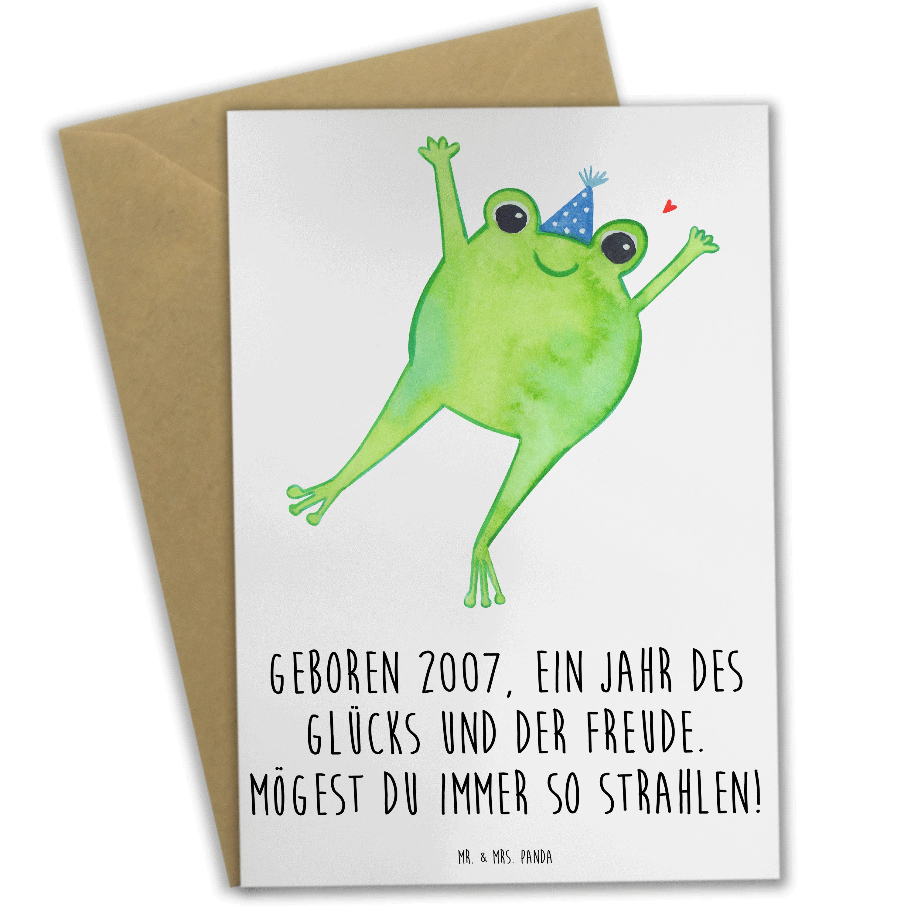 Grußkarte 2007 Geburtstag - Weiß - Geschenk, Geburtstagskind 2007, Glückwunschk