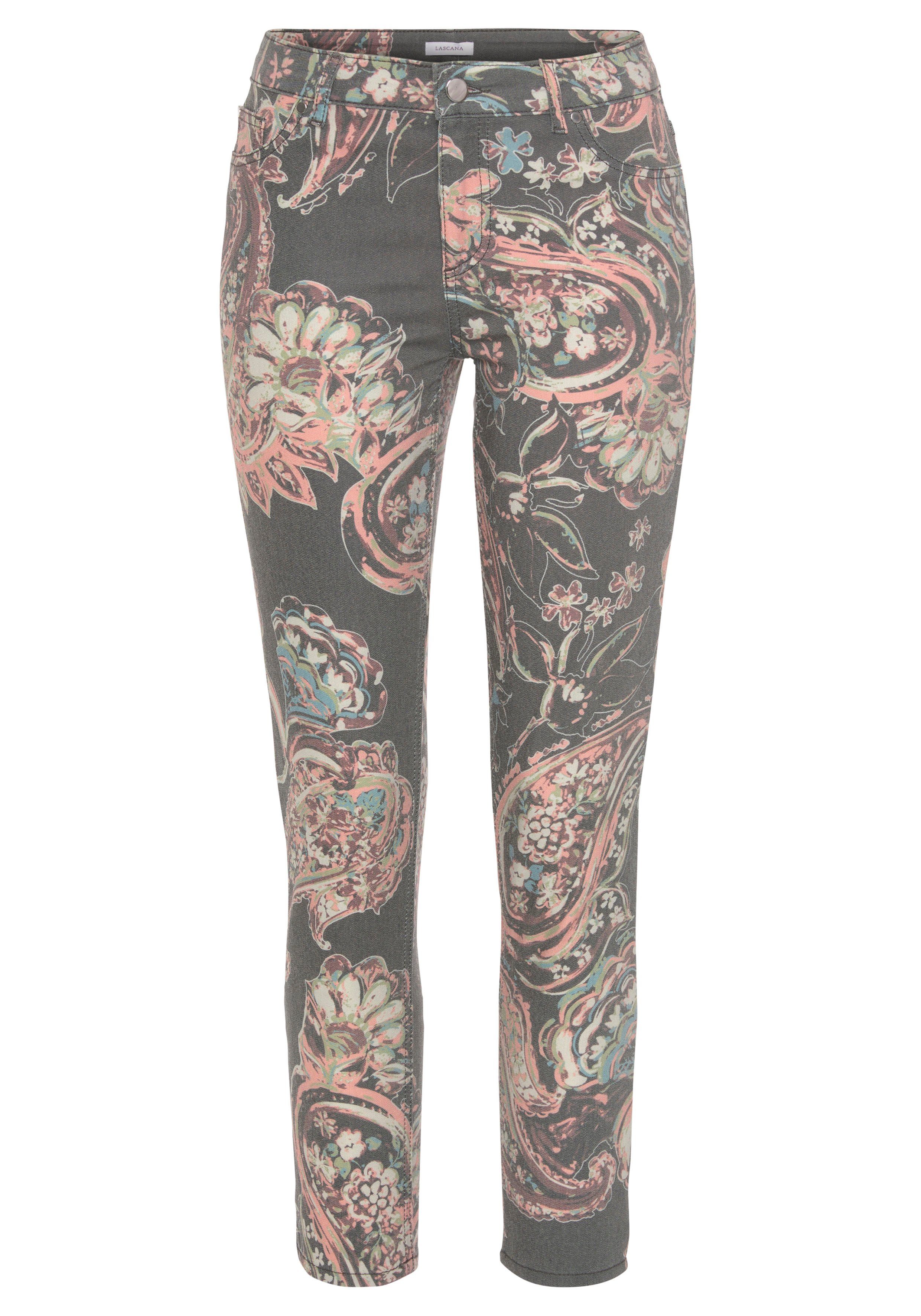 LASCANA 7/8-Jeggings mit Paisleyprint, schmale Passform, günstig online kaufen
