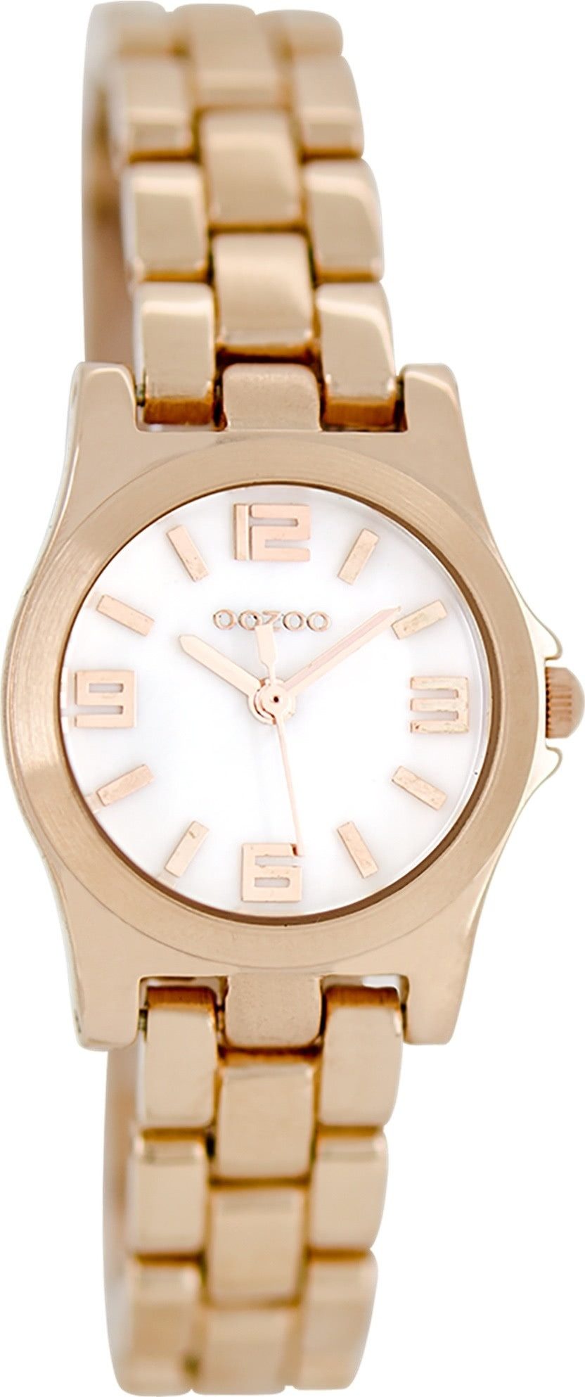 OOZOO Quarzuhr Oozoo Damen Armbanduhr rosegold Analog, (Analoguhr), Damenuhr rund, klein (ca. 25mm) Metallarmband, Elegant-Style
