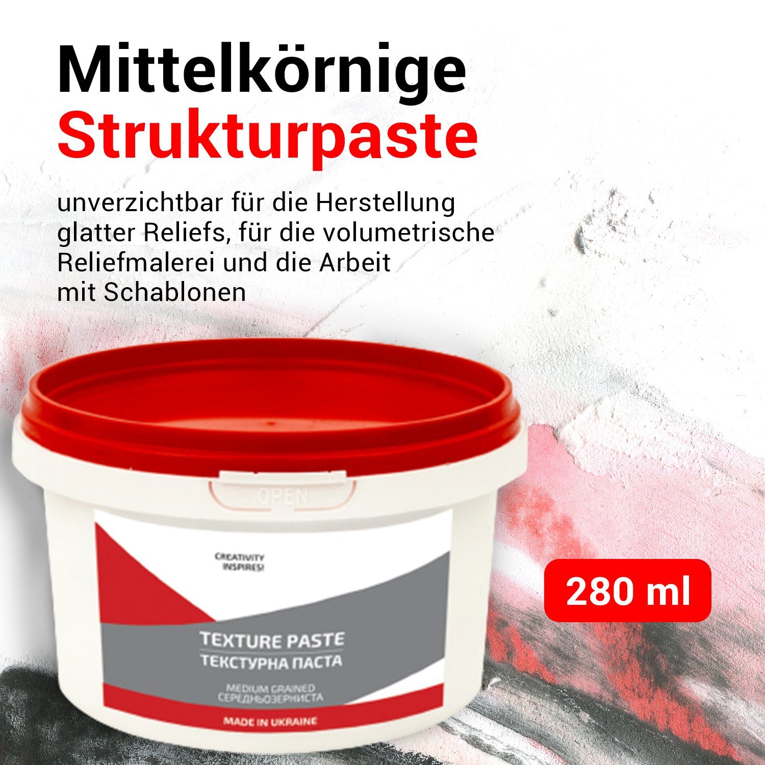 7 Artists Malpaste Texture Strukturpaste Fein für Acrylmalerei, Strukturpaste Leinwand