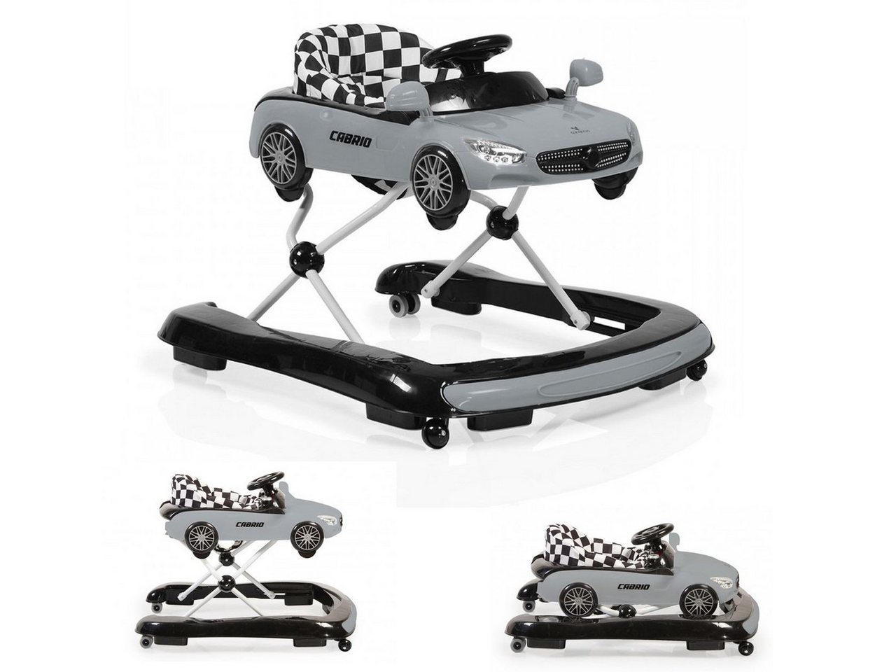 Cangaroo Lauflernhilfe Cabrio 2 in 1, Licht, Silikon, Auto-Design, Armaturenbrett, Silikon-Stopper