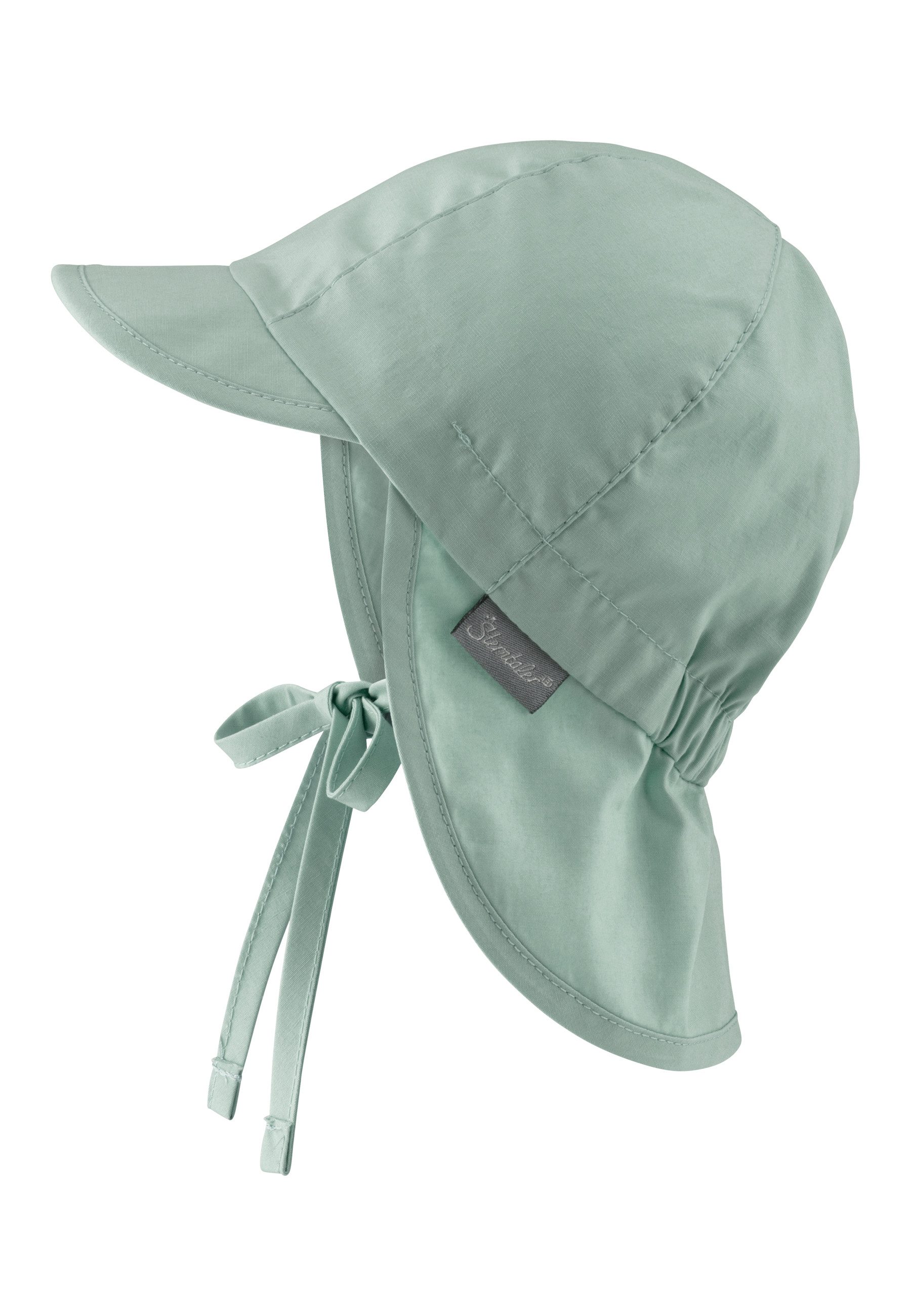 Sterntaler® Schirmmütze 50+ Schirmmütze mit Nackenschutz uni (1-St) Mütze mit Nackenschutz aus UV-Popeline (Bio) unifarben