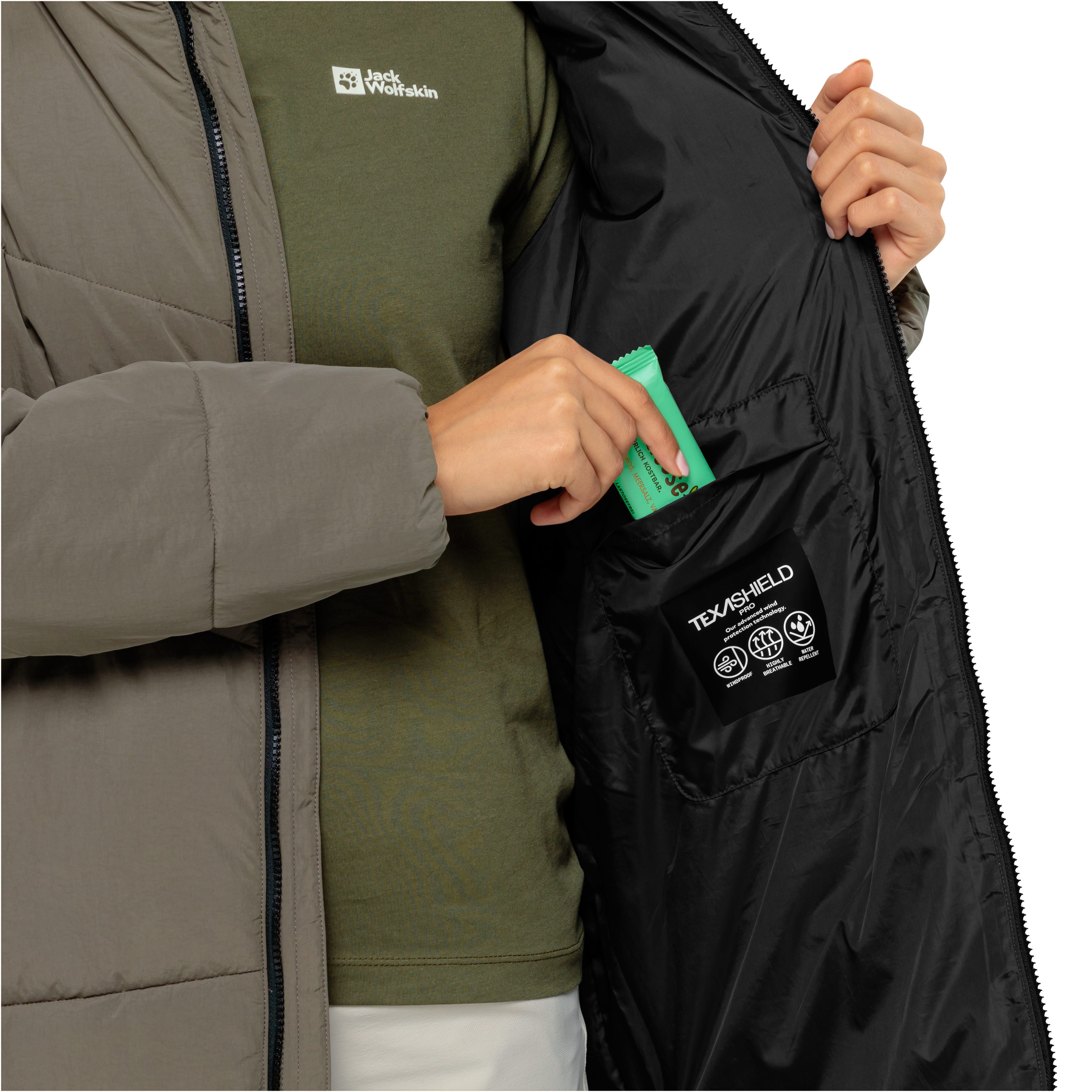 Jack Wolfskin Funktionsmantel KAROLINGER LONG COAT W Wärmend, winddicht, Übergangsjacke