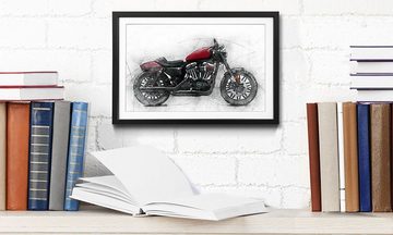 WandbilderXXL Bild mit Rahmen Motorcycle uno, Motorrad, Wandbild, in 4 Größen erhältlich