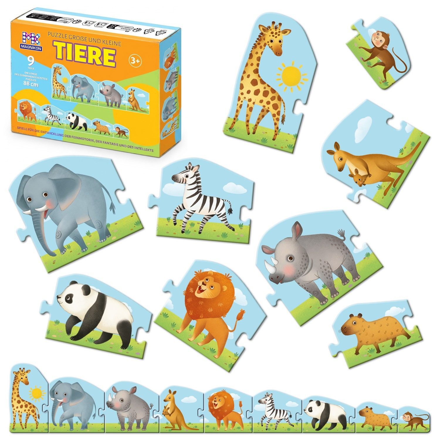 MAGNIKON Puzzle für Kleinkinder Große Teile, Maxi-Puzzles, 3, 4, 5 Teile, Puzzleteile