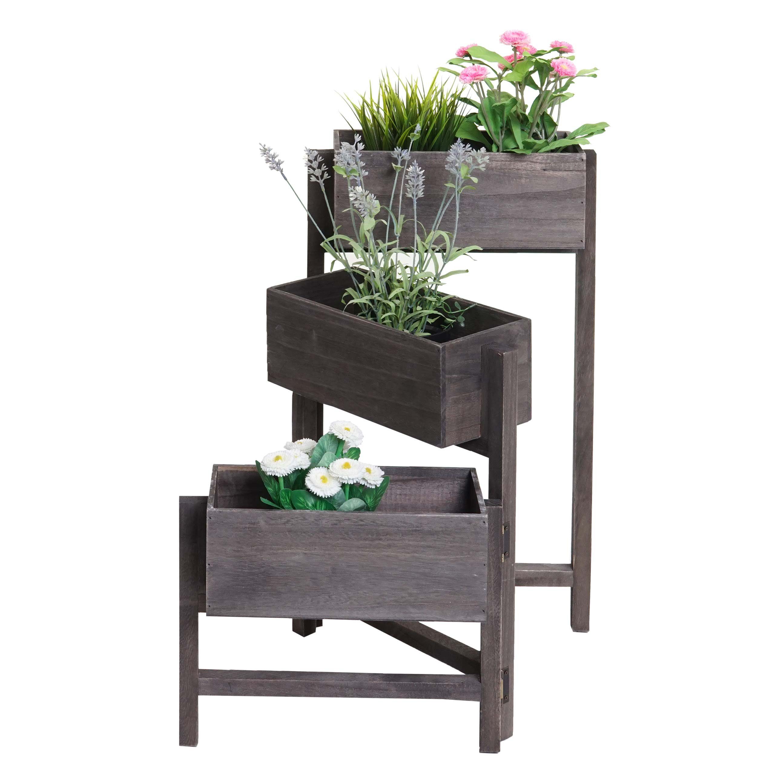 MCW Standregal T275, 3 Körbe für Pflanzen, Bodenschoner, Individuell aufklappbar