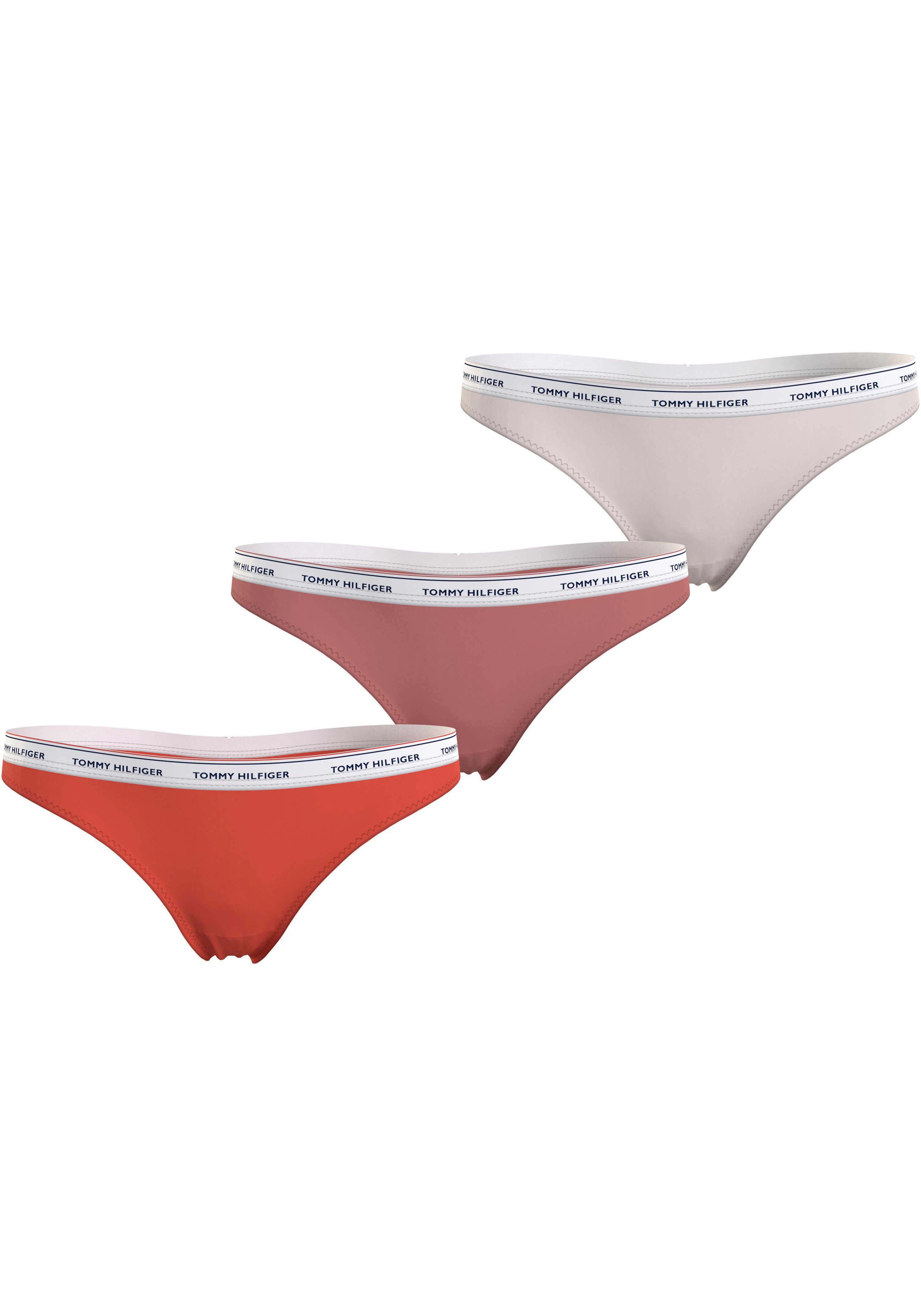 TOMMY HILFIGER UNDERWEAR Slip 3 PACK THONG (EXT SIZES) (Packung, 3er) mit Tommy Hilfiger Logobund mehr