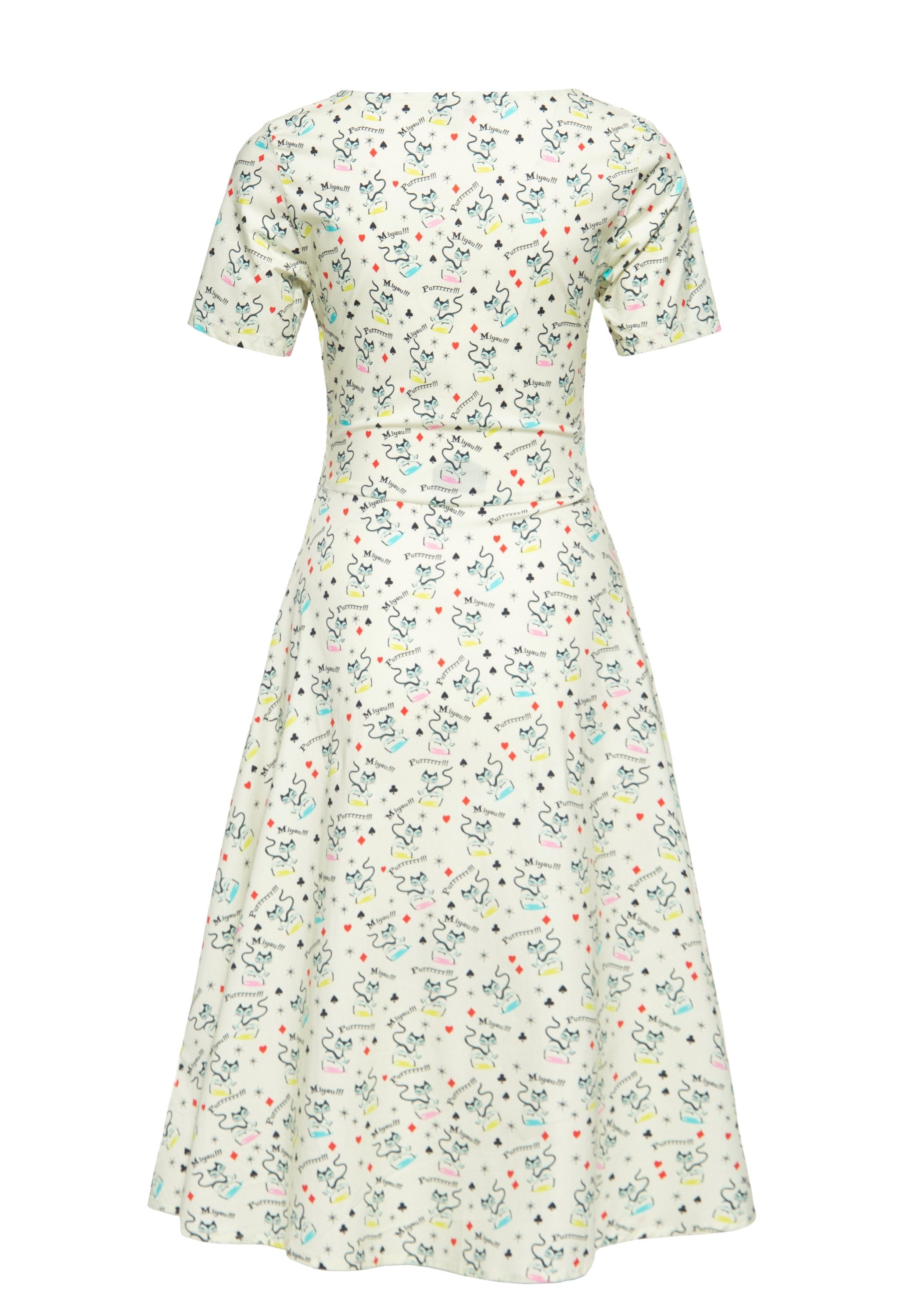 QueenKerosin Sommerkleid Retro Cats (1-tlg) mit Katzen Allover-Print günstig online kaufen