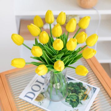 Kunstblume 10 Stück künstliche Tulpen, realistische Latex-Tulpe mit weichemStiel, Caterize