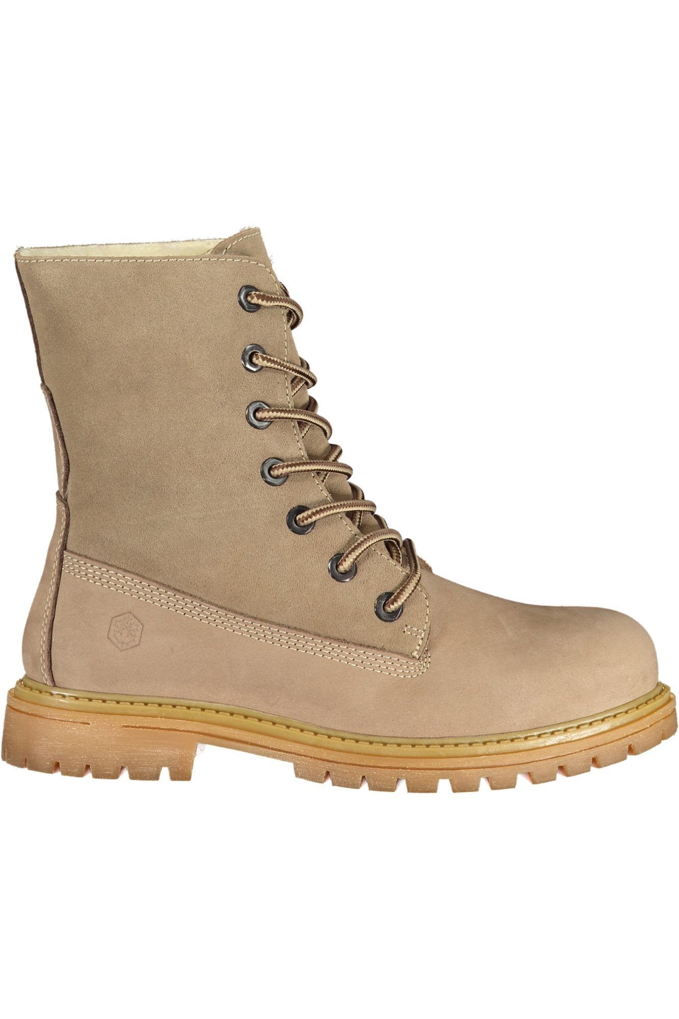 LUMBERJACK Stiefelette Beige Damenstiefelette mit Fell und Kontrastdetails