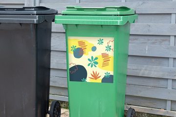 MuchoWow Wandsticker Sommer - Flecken - Formen - Pastell (1 St), Mülleimer-aufkleber, Mülltonne, Sticker, Container, Abfalbehälter