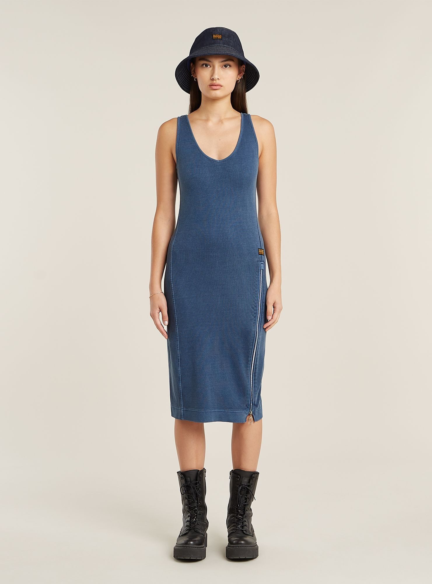 G-STAR Bodykleid Overdyed Asymmetric Zip Kleid