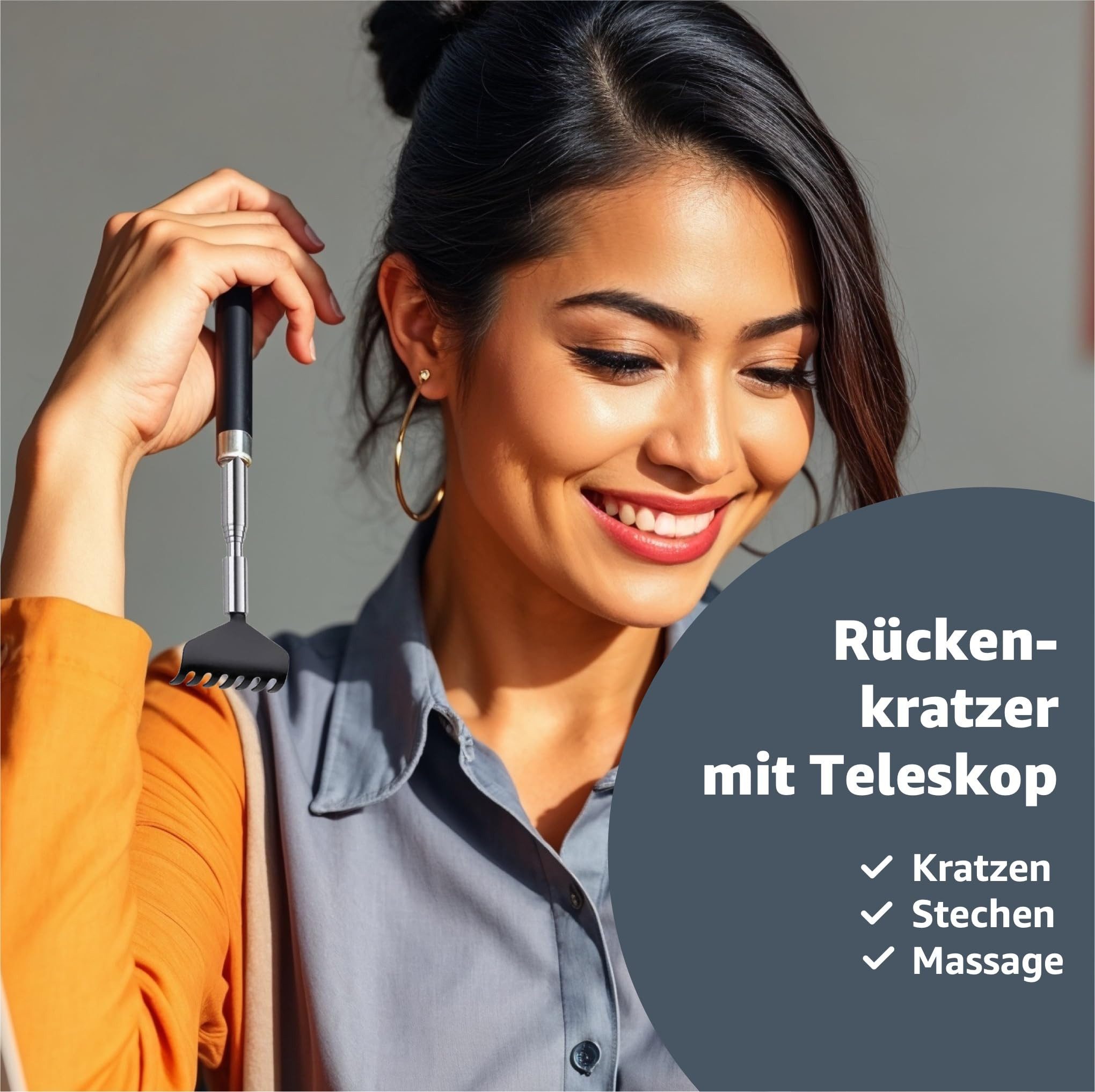 Everhomely® Massagebürste 2er Rückenkratzer - stabil & ausziebhar - mit breiter Kratzhand, 2er Set, 2-tlg., 2 Stück, Teleskop, breite Kratzhand