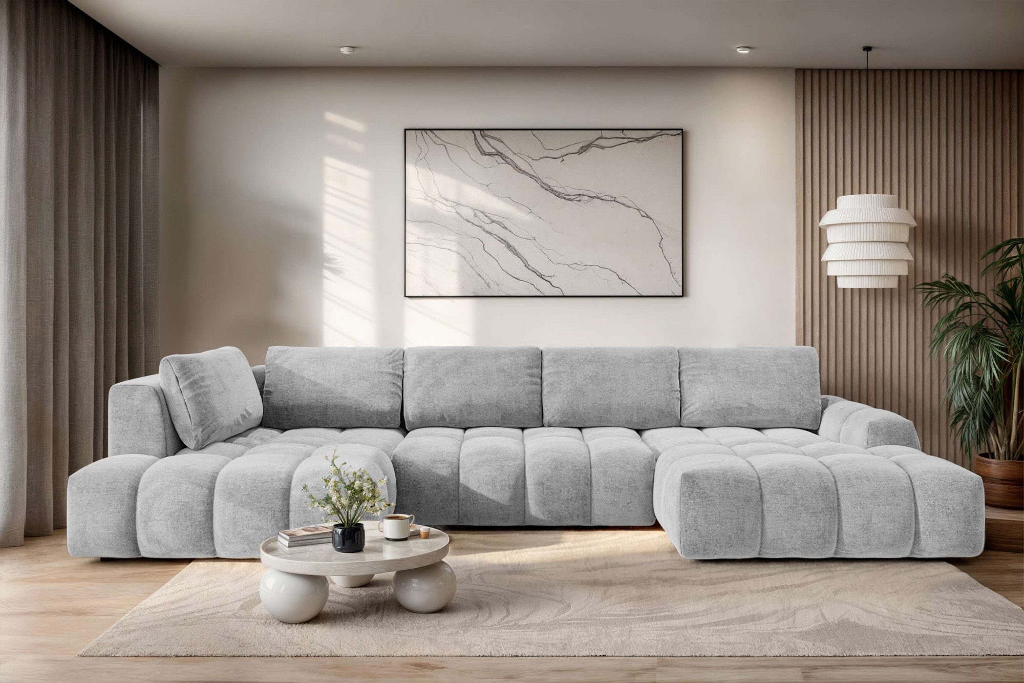 OTTO home Wohnlandschaft AZITA U-Form, Breite 363 cm - OTTO. Verlässliche Qualität., wahlweise als Schlafsofa mit Bettkasten, Bubble-Optik