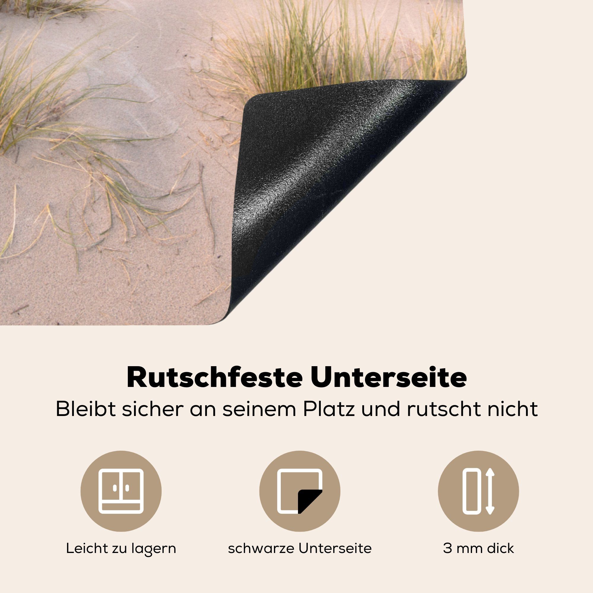 MuchoWow Herdblende-/Abdeckplatte Strand tlg), Niederlande - - Meer - für Dünen Rosa, die Ceranfeldabdeckung küche, Vinyl, cm, - (1 Induktionskochfeld Schutz 81x52