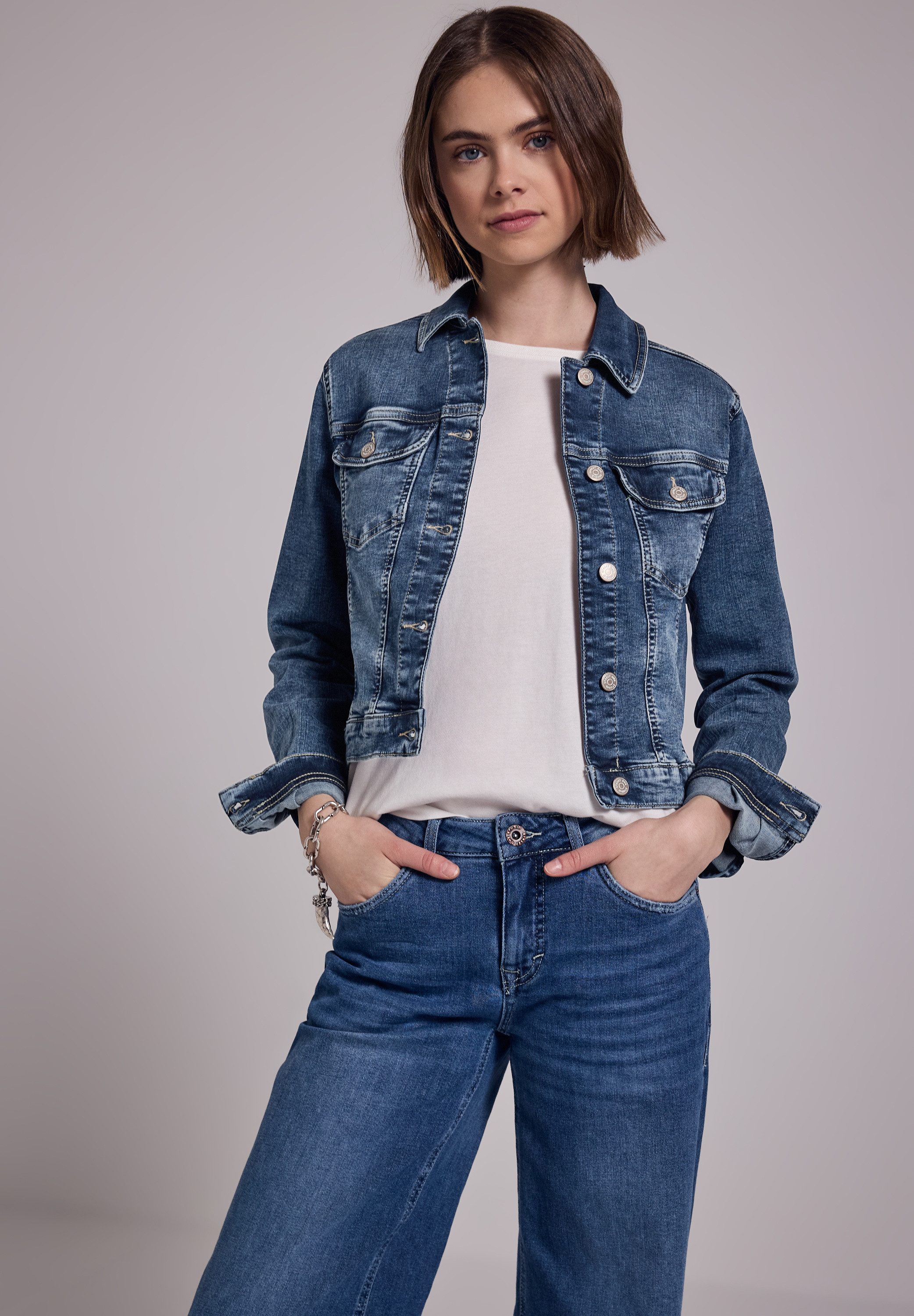 STREET ONE STUDIO Jeansjacke mit Knopfleiste günstig online kaufen