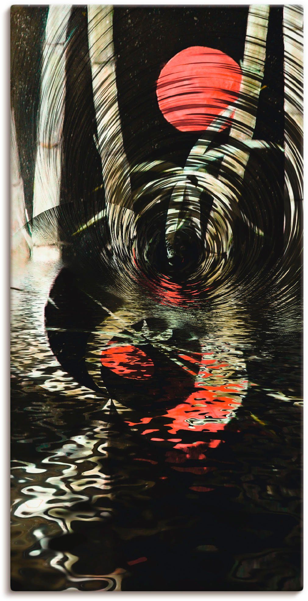 Artland Wandbild Roter Mond im Bambus, Landschaften (1 St), als Alubild, Leinwandbild, Wandaufkleber oder Poster in versch. Größen