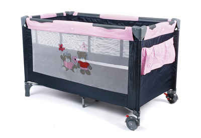 CHIC4BABY Baby-Reisebett Luxus Pink Checker, inkl. Tragetasche