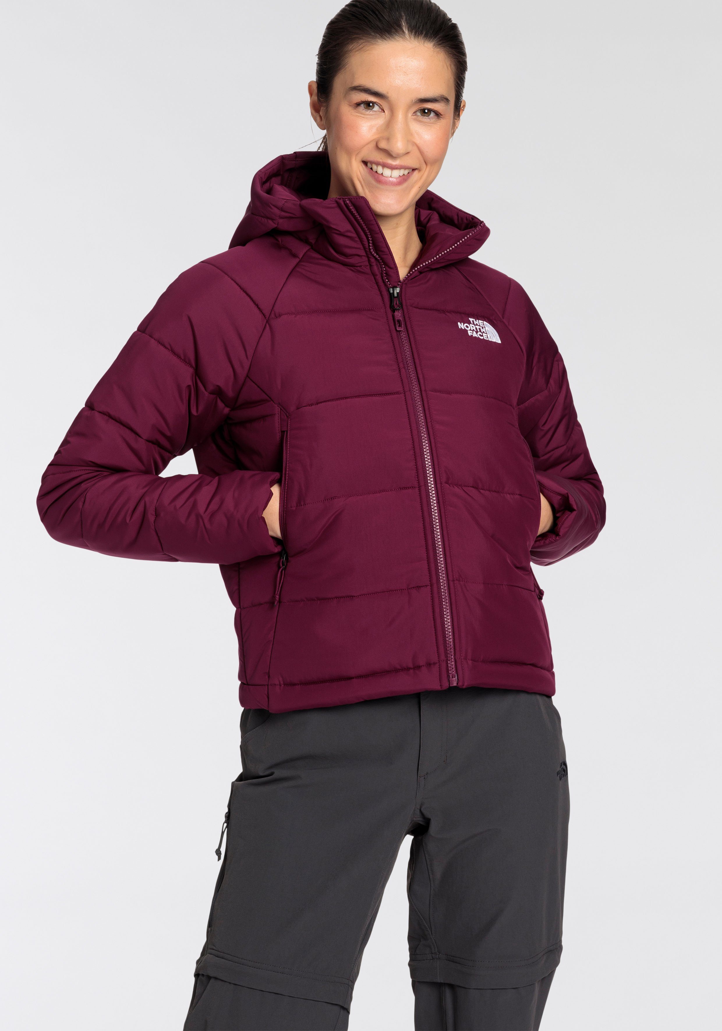 The North Face Logodruck SYNTHETIC Funktionsjacke HYALITE red W mit HOODIE