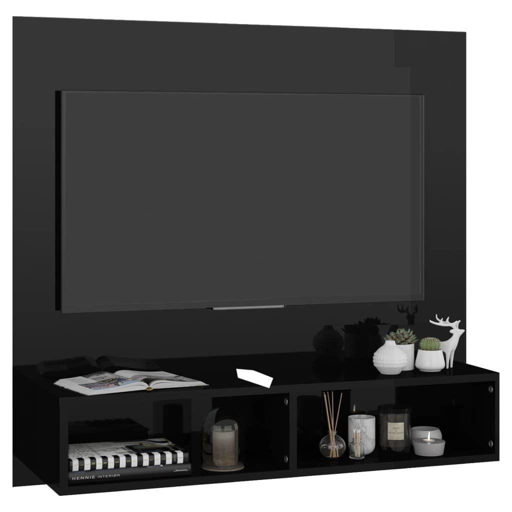 TV-Wandschrank 102x23,5x90 furnicato Hochglanz-Schwarz cm Holzwerkstoff TV-Schrank