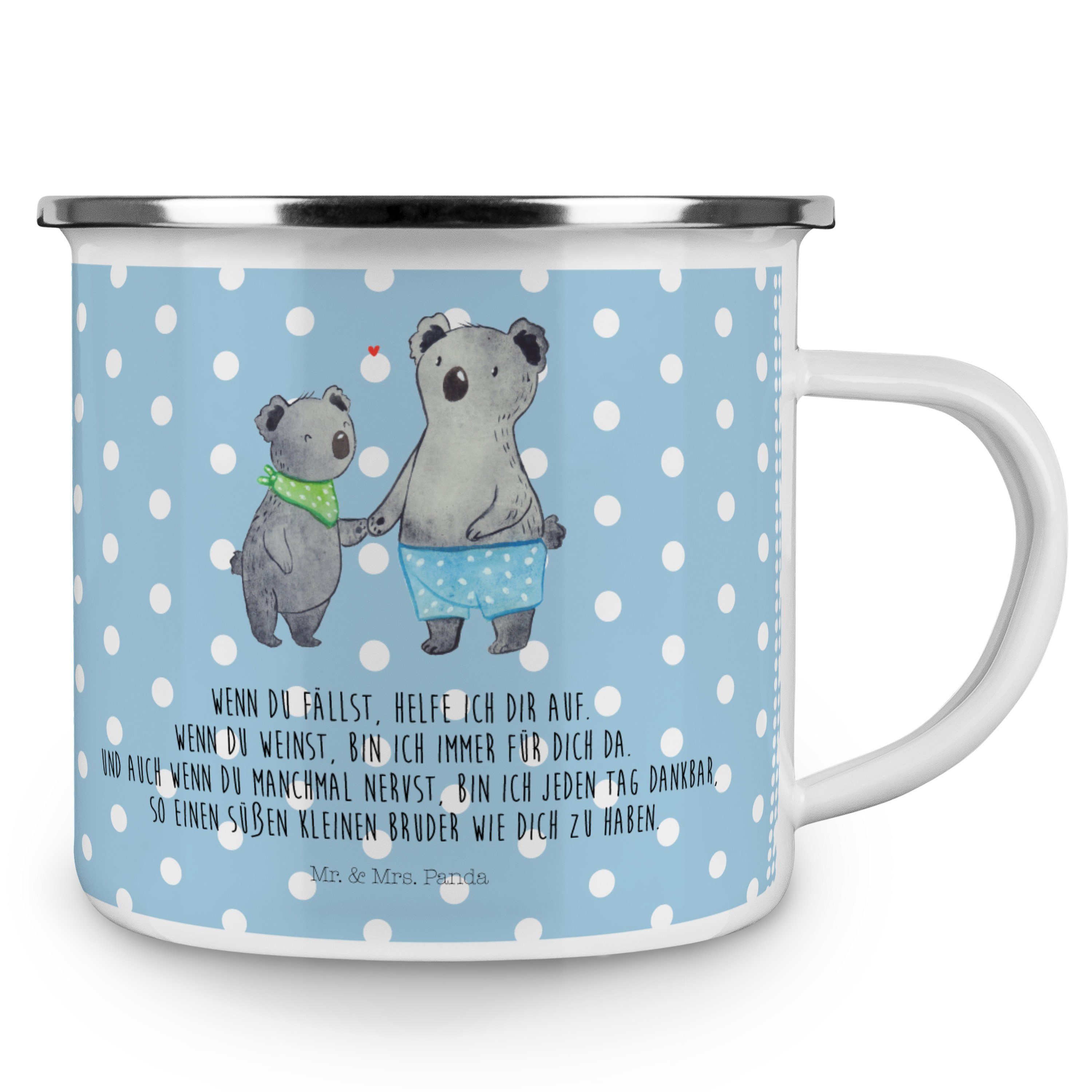 Blau - & Becher Kleiner Mr. Mrs. Panda Geschenk, Trinkbecher, Pastell Edelstahl - Emaille Bruder Koala