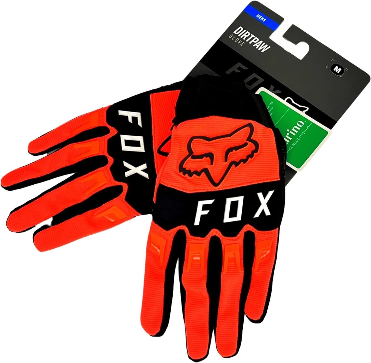 Fox Racing Motorradhandschuhe orange Glove Fox Handschuhe Dirtpaw schwarz