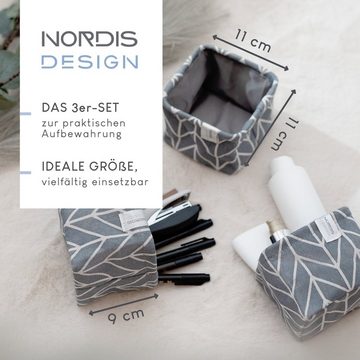 NORDIS DESIGN Dekokorb "Nordea" - Kleine Aufbewahrungskörbchen aus Baumwollstoff, (3er-Set), faltbar