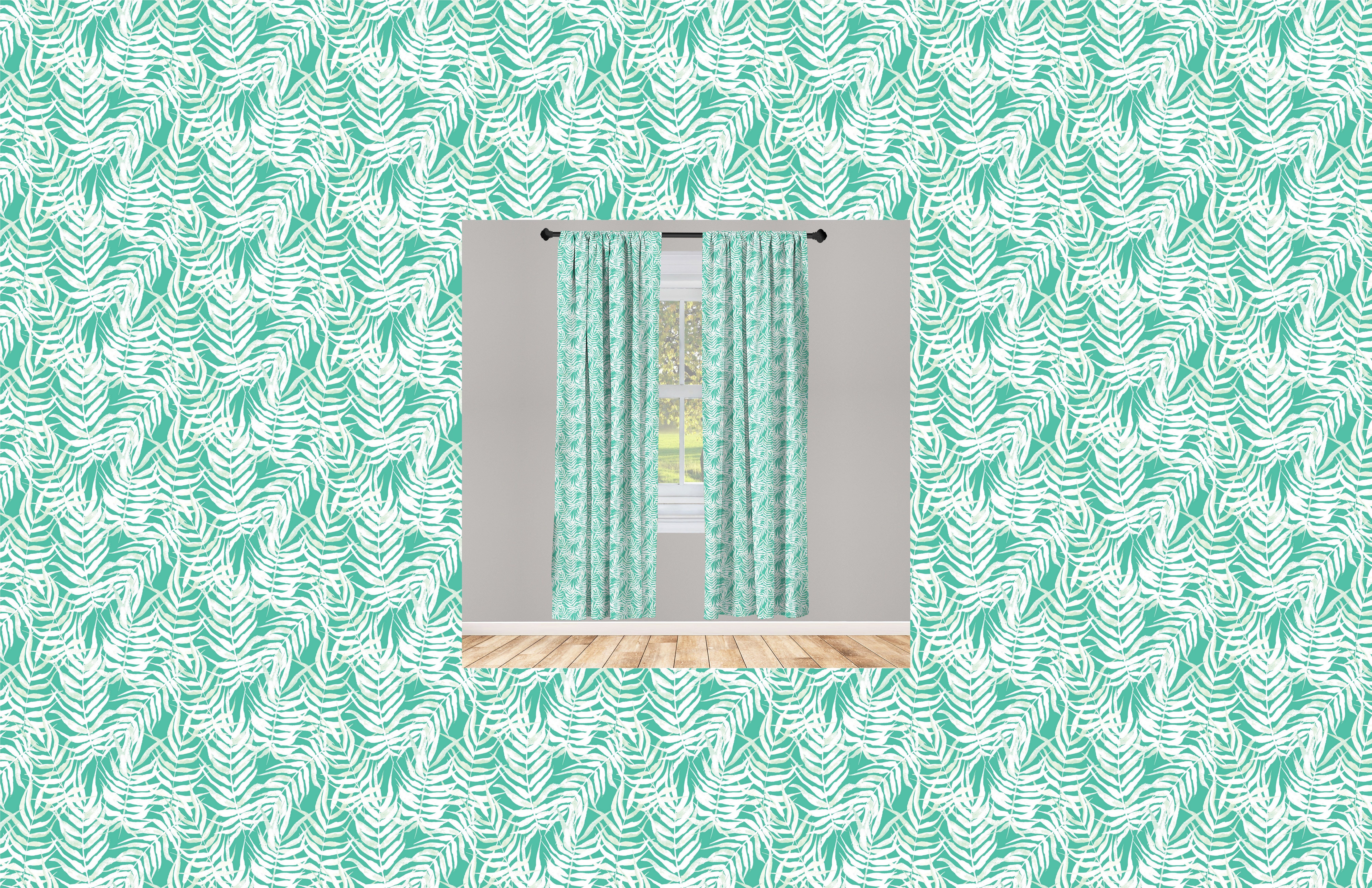 Gardine Vorhang für Wohnzimmer Abakuhaus, Microfaser, Zweige Kunst Tropical Schlafzimmer Palm Natur Dekor