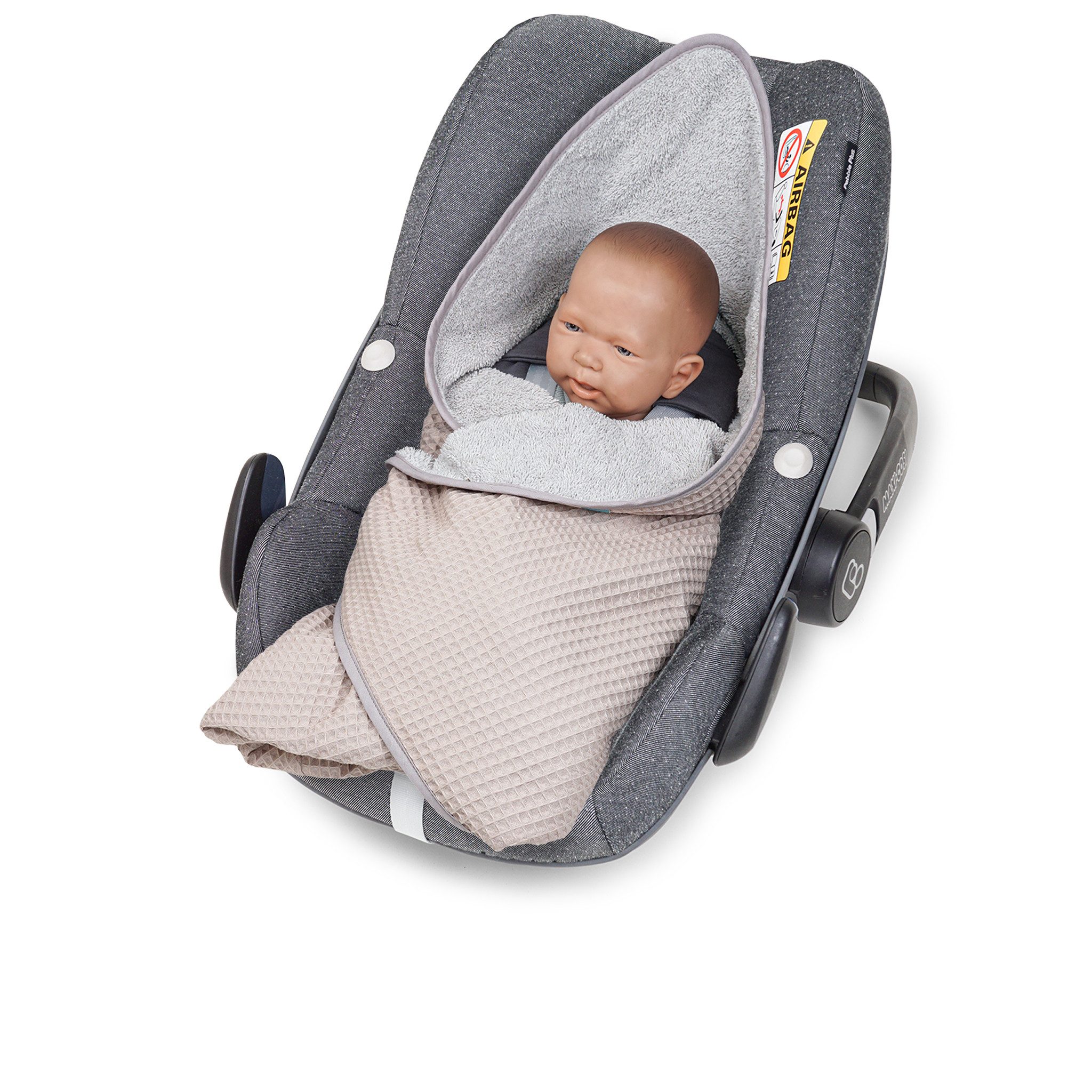 Liebes von priebes Kinder-Sitzauflage WALTER die Sommereinschlagdecke aus Waffelpique und Frottee