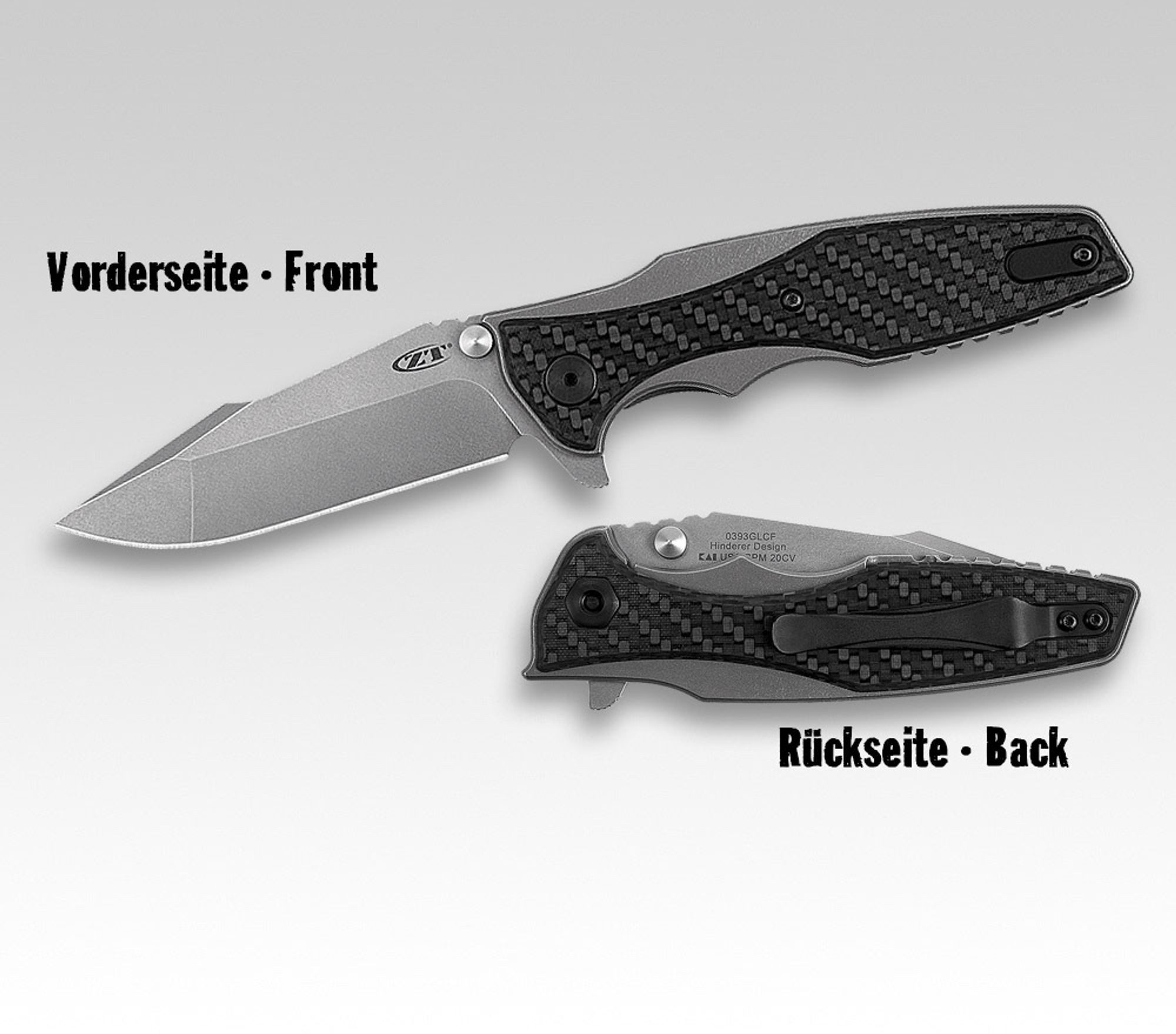 Zero Tolerance Taschenmesser Zero Tolerance 0393GLCF - 12,1 CPM 20CV, Titan/Kohlefaser