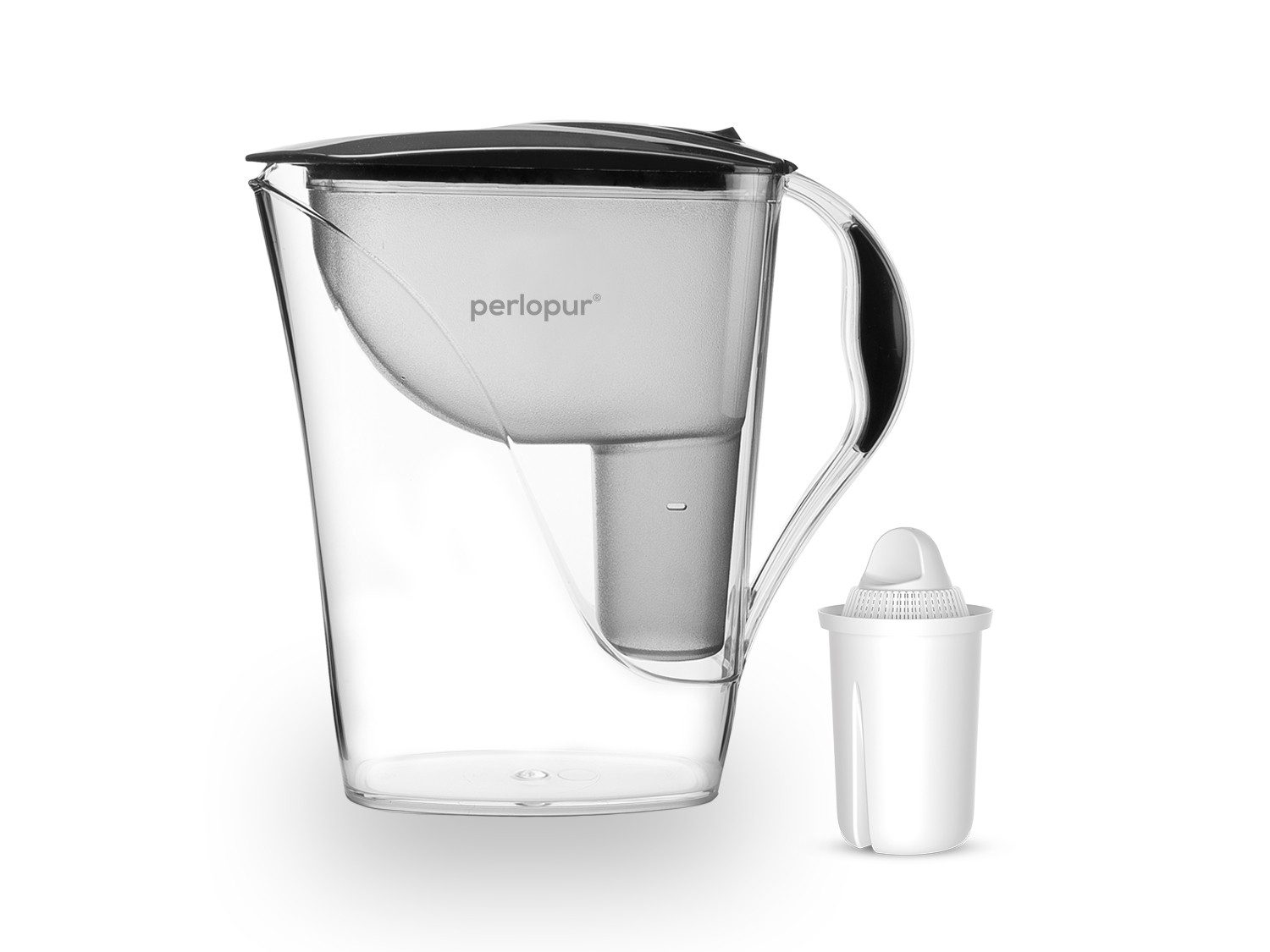 PerloPur Wasserfilter Wasserfilter Fashion Anthrazit Inkl. 1 Universal Filterkartusche