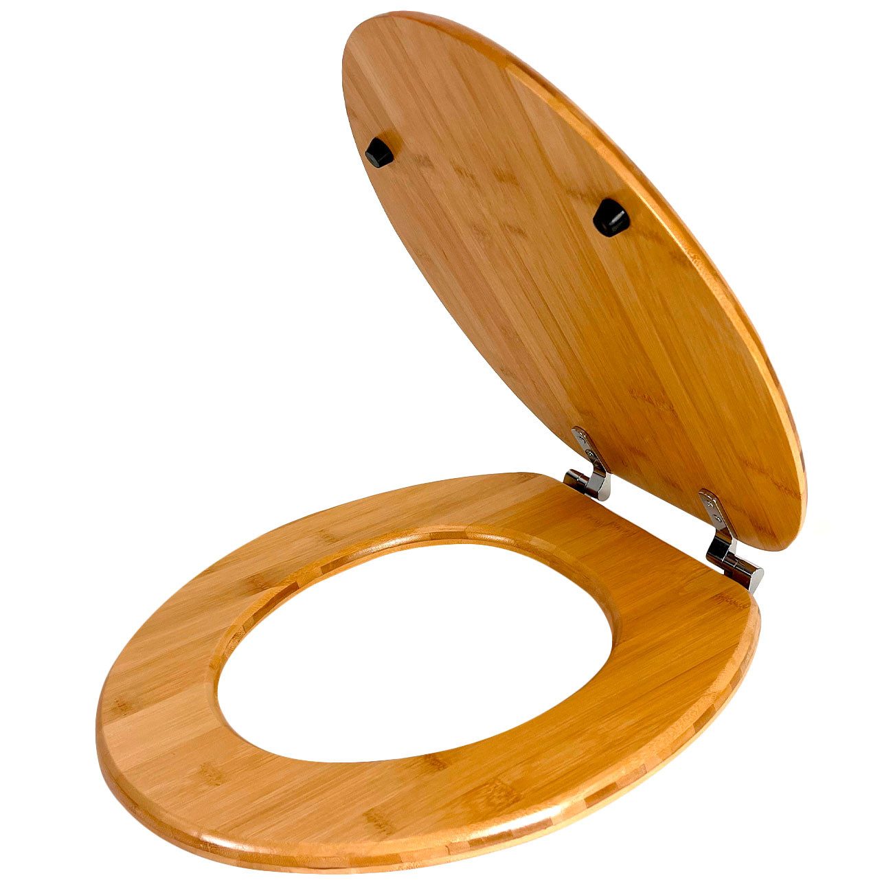 Casativo WC-Sitz Stabiler WC Sitz aus Bambus Klobrille Universal Toilettensitz, Stabil, nachhaltig & pflegeleicht mit Holz-Optik