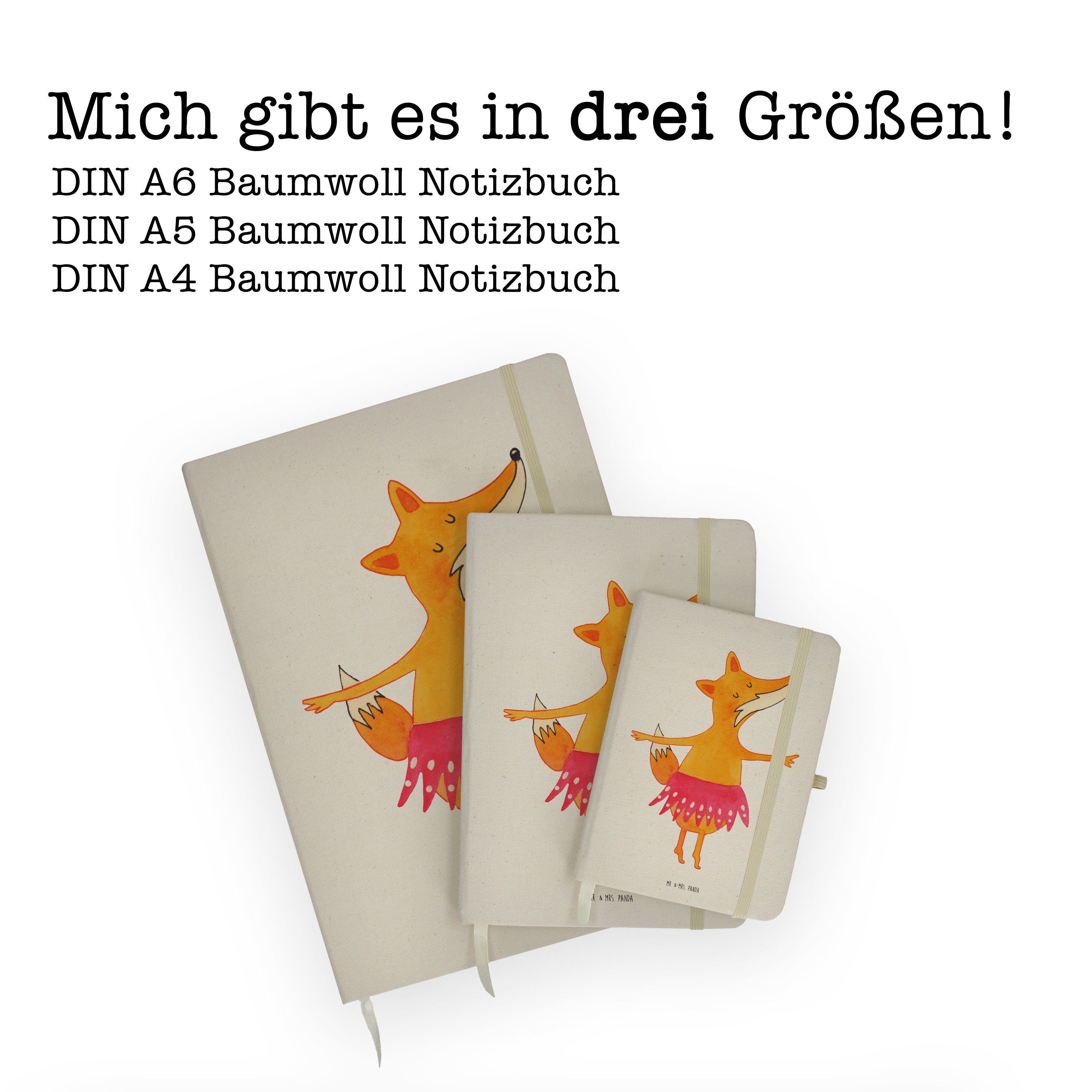 Fuchs Geschenk, Auffü Mrs. Eintragebuch, Kladde, - Ballerina Panda - Notizbuch Mr. & Transparent