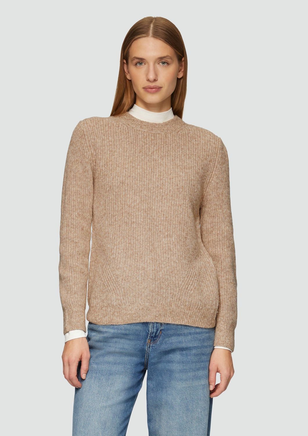 s.Oliver Strickpullover Casual (1-tlg) langarm, Rundhals-Ausschnitt, Rippde günstig online kaufen
