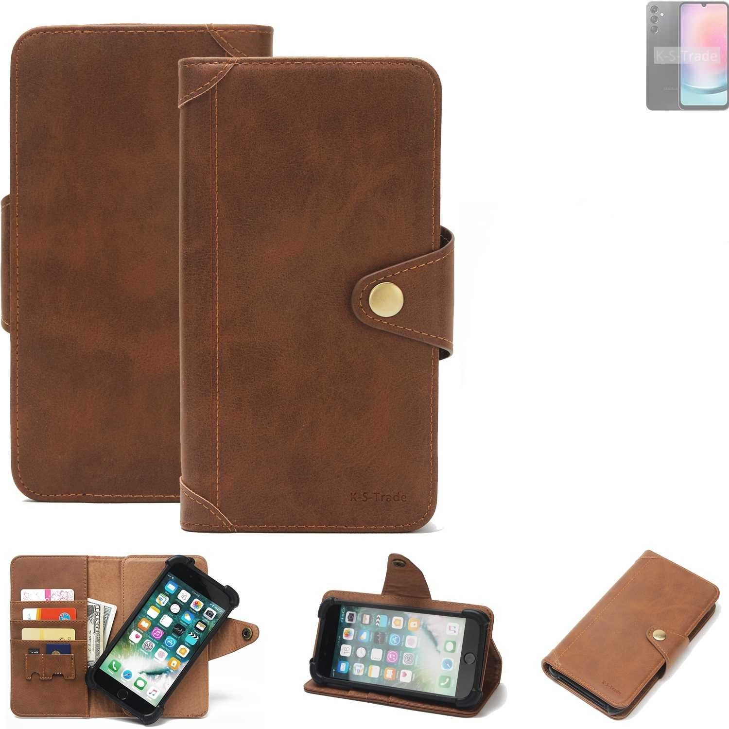 K-S-Trade Handyhülle für Samsung Galaxy A24 5G, Handyhülle Schutz Hülle Walletcase Bookstyle Tasche Case