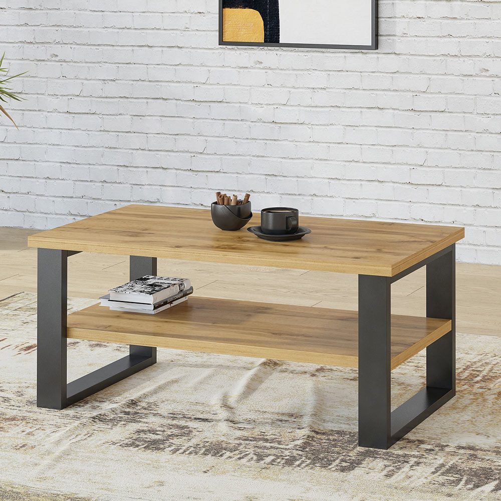 Lomadox Couchtisch HENDERSON-83, Wohnzimmer Couchtisch in Wotan Eiche Nb., B/H/T ca. 110/50/60 cm