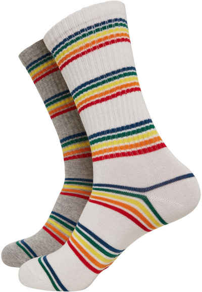 URBAN CLASSICS Strümpfe Urban Classics Unisex Rainbow Stripes Socks 2-Pack (1-Paar)