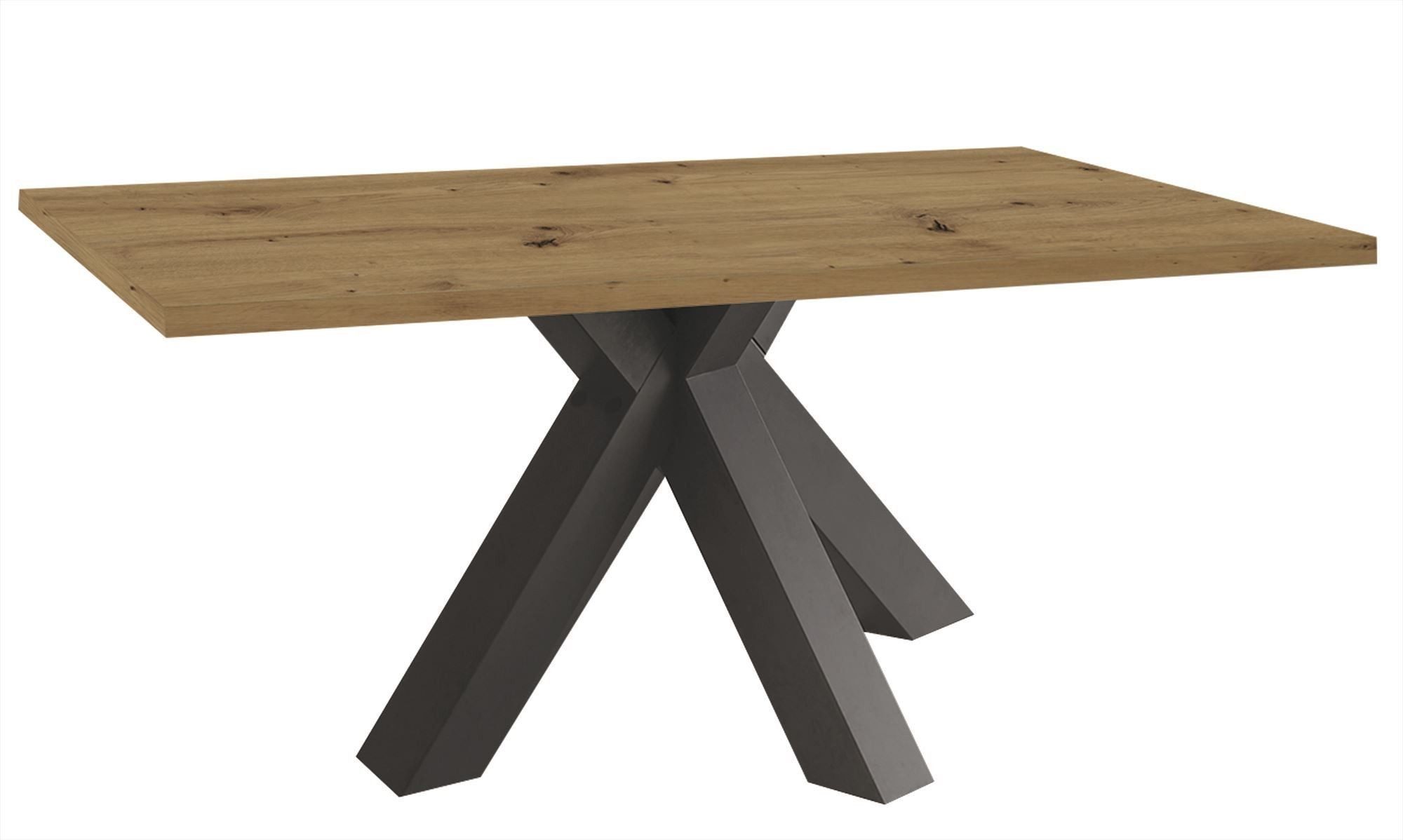 58 aufm Kessel Esstisch Ela 2 140 x 90 x 75 Esstisch Graphit/Asteiche 13508 (Einzeltisch)
