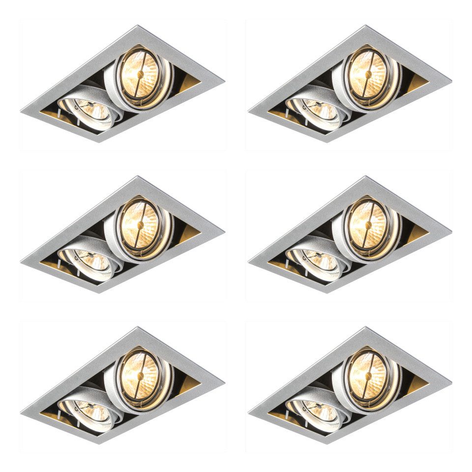 Qazqa LED Einbaustrahler 45474, ohne Leuchtmittel, Warmweiß, QAZQA Downlight, g53, Stahl, Stahl, Modern