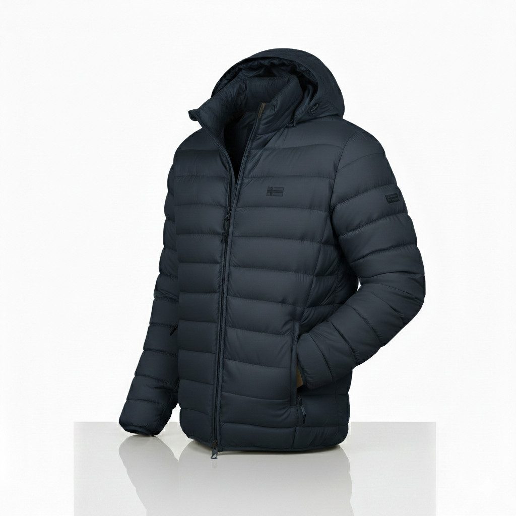 Geographical Norway Steppjacke Hochwertige Outdoorjacke Steppjacke mit Kapuze (1-St) Steppjacke Mit Kapuze Herbst Übergangs Jacke