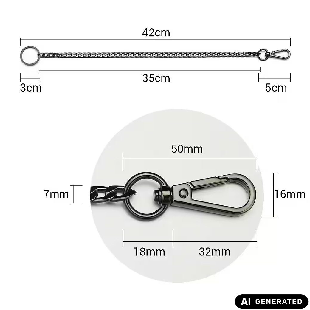 Ware aus aller Welt Hosenkette Schlüsselkette Brieftasche Kette für Biker Trucker Punk Kette 42cm
