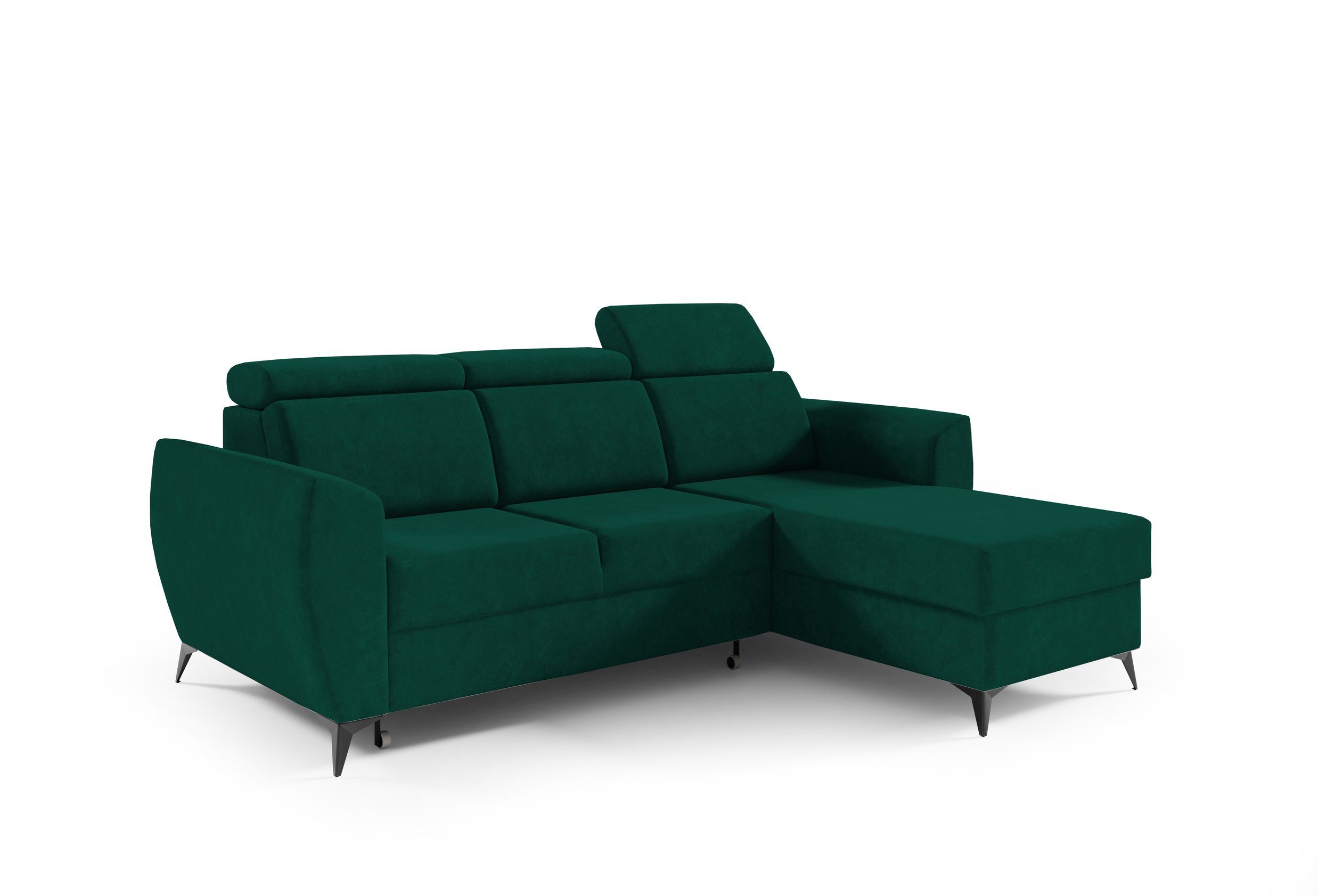 MOEBLO Ecksofa TESLIN I, Couch für Wohnzimmer, Schlafsofa Sofagarnitur Sofa Eckcouch L-Form Wohnlandschaft mit Bettfunktion, universelle Ottomane - (BxHxT): 235x93-109x176 cm, mit Bettkasten und Schlaffunktion