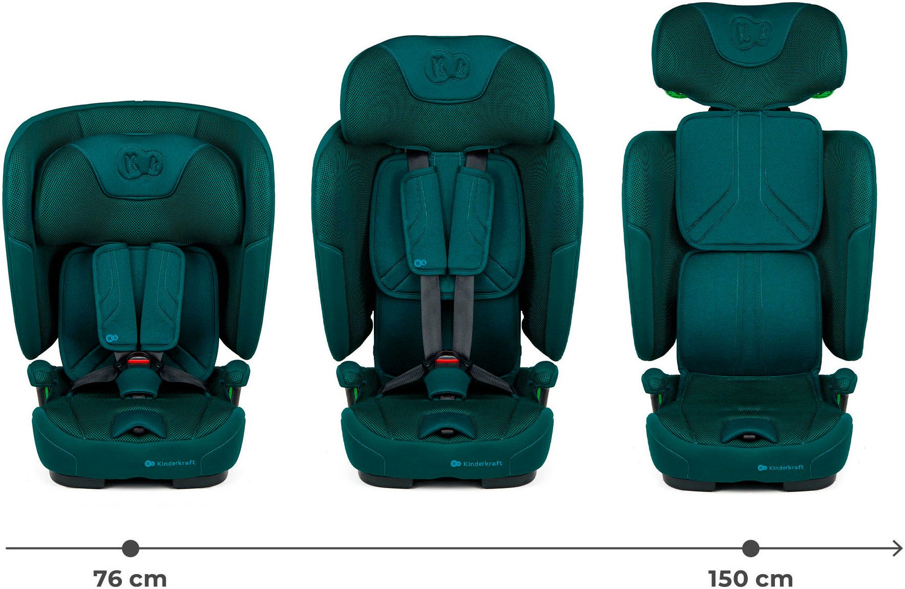 Kinderkraft Autokindersitz FIX2GO, ab: 15 Monaten, bis: 12 Jahren, ab: 76 cm, bis: 150 cm