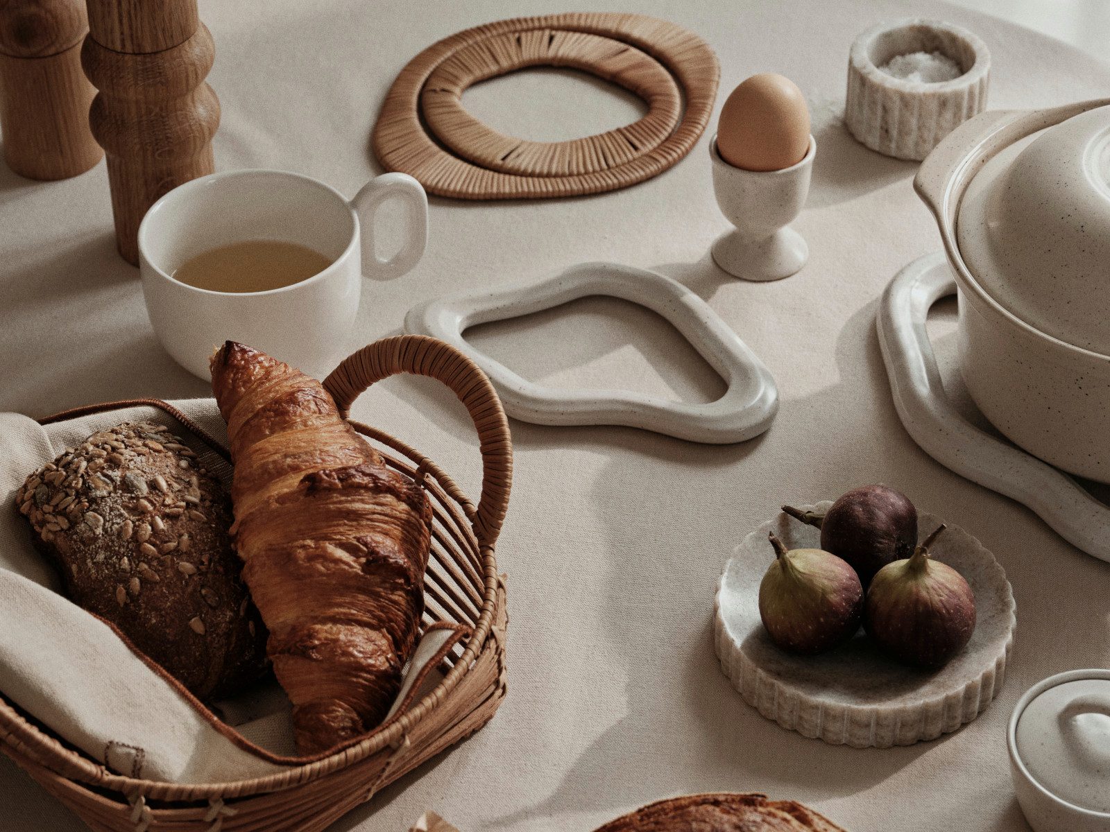 Broste Copenhagen Platzset NORDIC VANILLA Untersetzer 25x19cm Set2