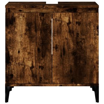 vidaXL Badezimmerspiegelschrank Waschbeckenunterschrank Räuchereiche 58x33x60 cm Holzwerkstoff (1-St)