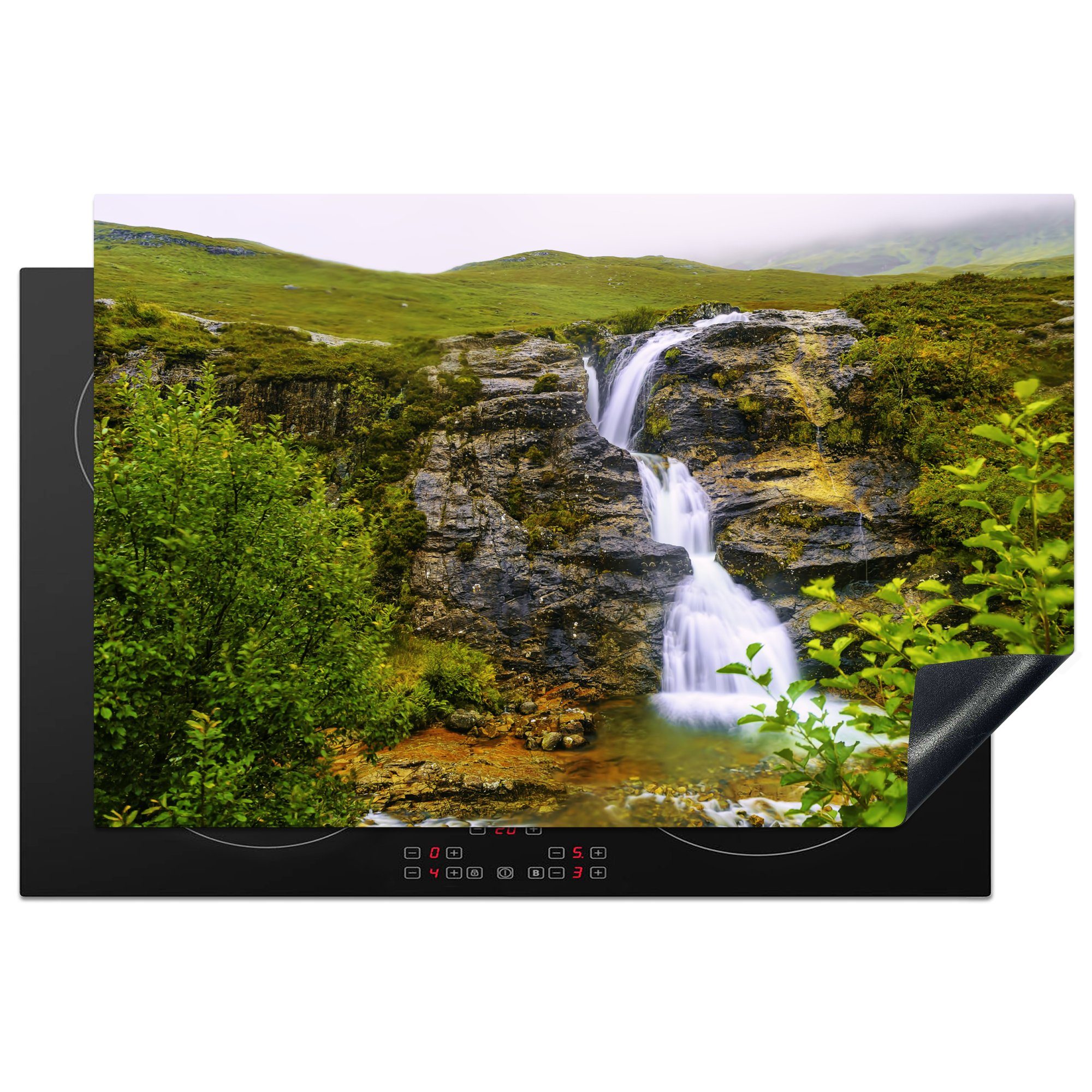 MuchoWow Herdblende-/Abdeckplatte Wasserfall in Glencoe, Vinyl, (1 tlg), 81x52 cm, Induktionskochfeld Schutz für die küche, Ceranfeldabdeckung